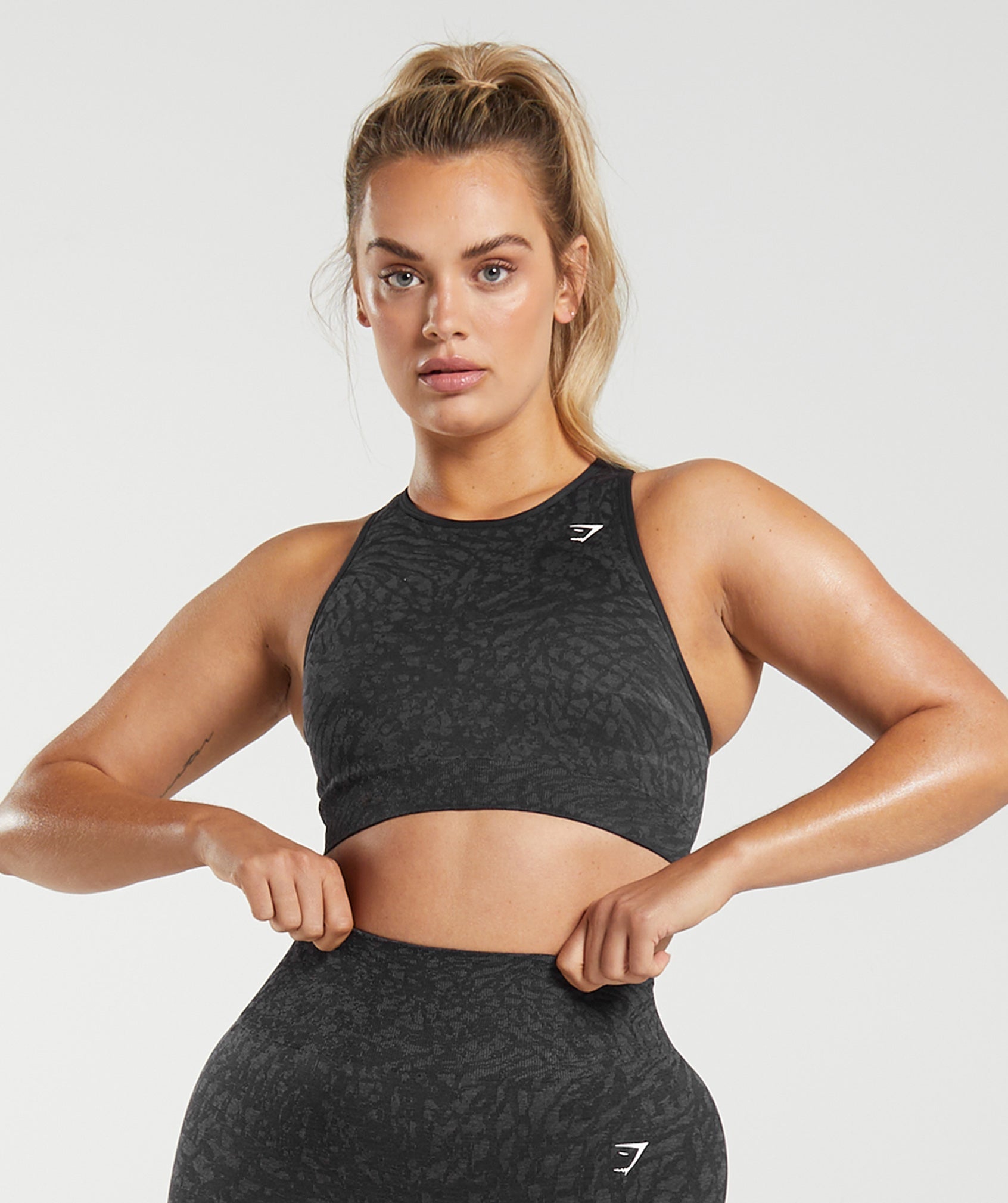 Gymshark Adapt Animal Seamless Sports Bra - Wild, Black