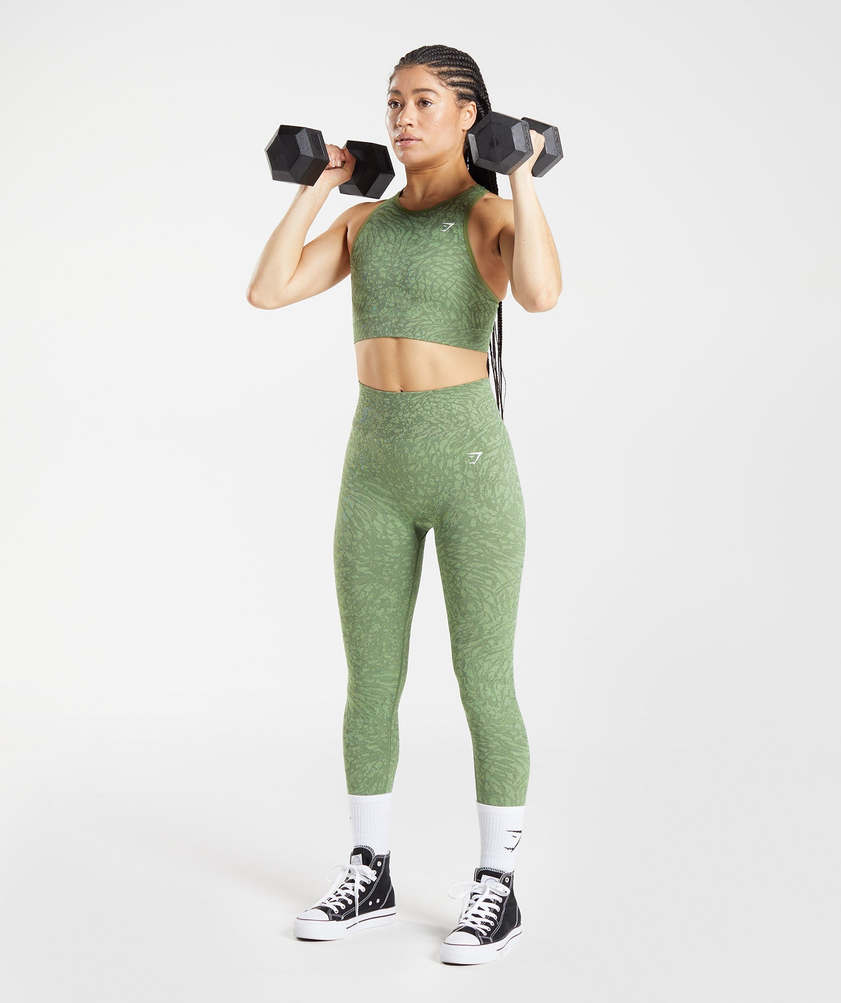 Adapt Animal Seamless Sports Bra in Wild | Iguana Green - view 4