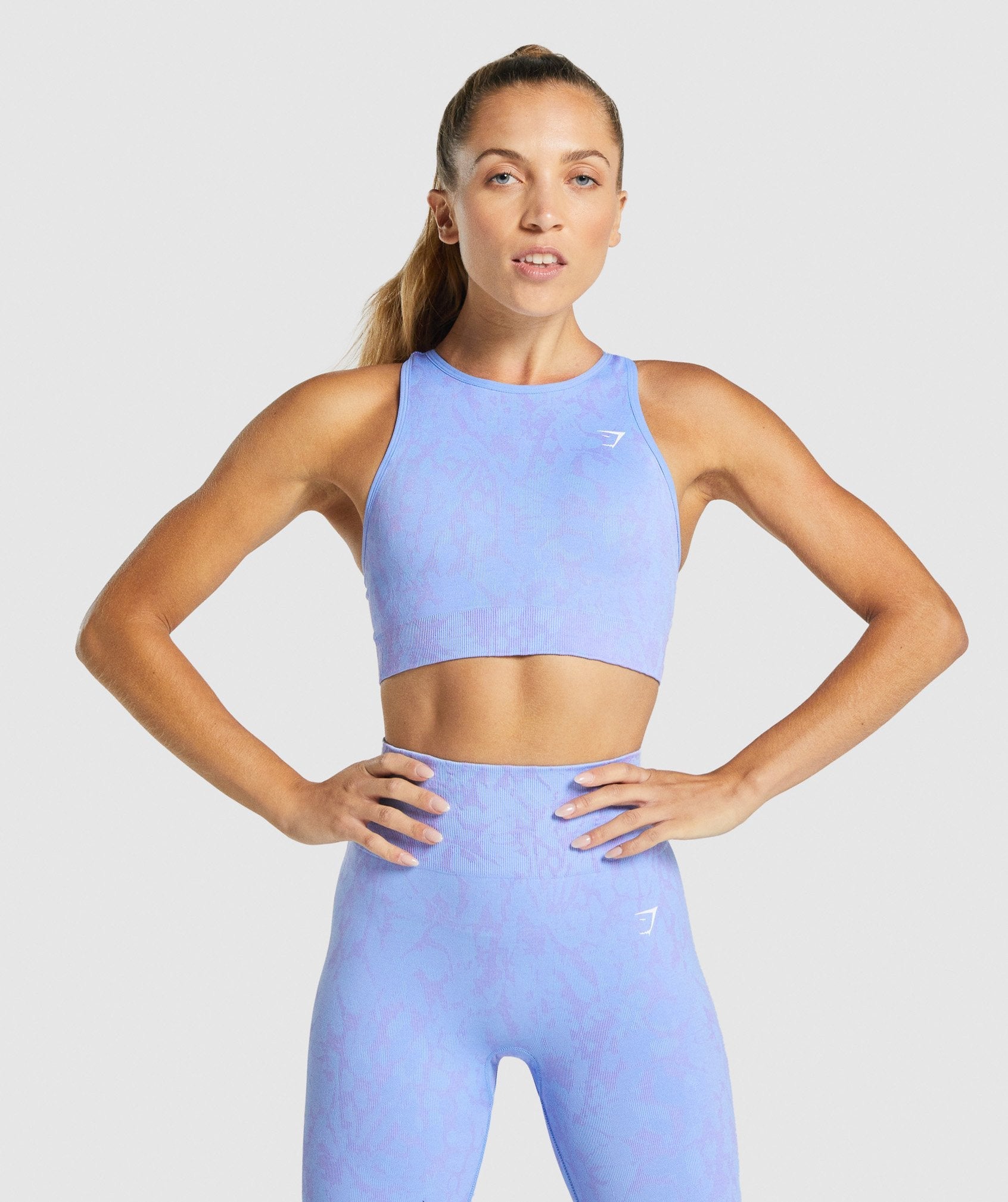 Adapt Animal Seamless Sports Bra in Butterfly | Light Blue - view 1