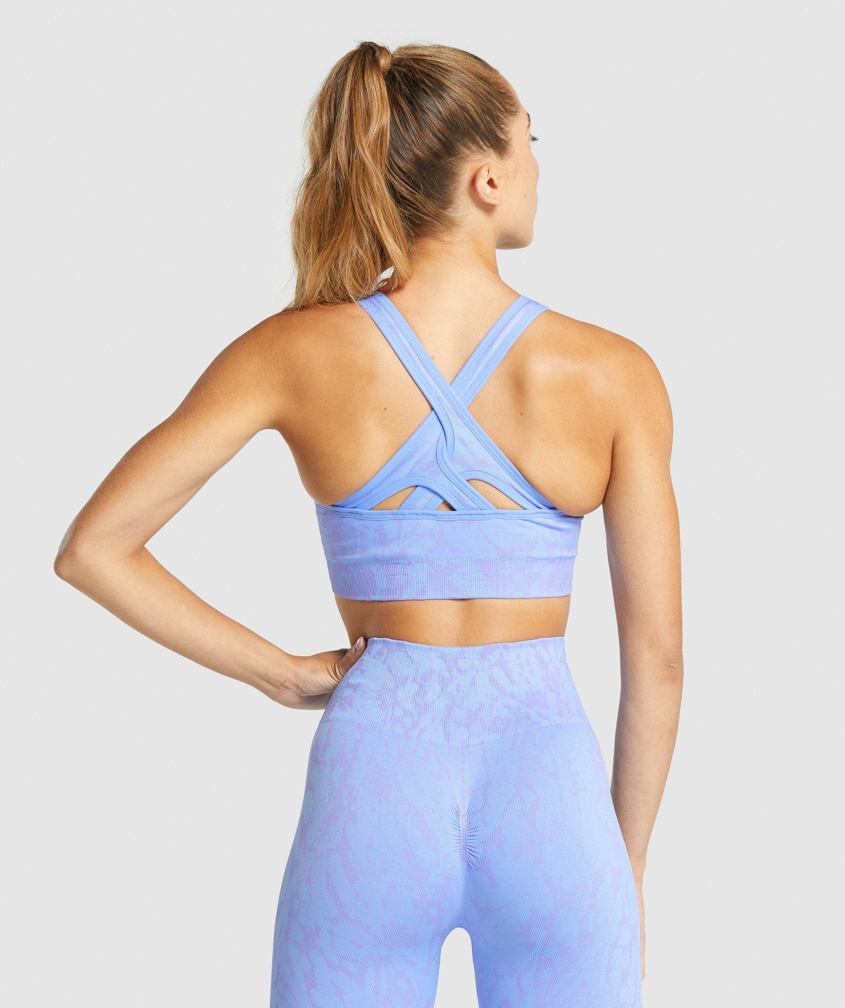 Adapt Animal Seamless Sports Bra in Butterfly | Light Blue - view 3
