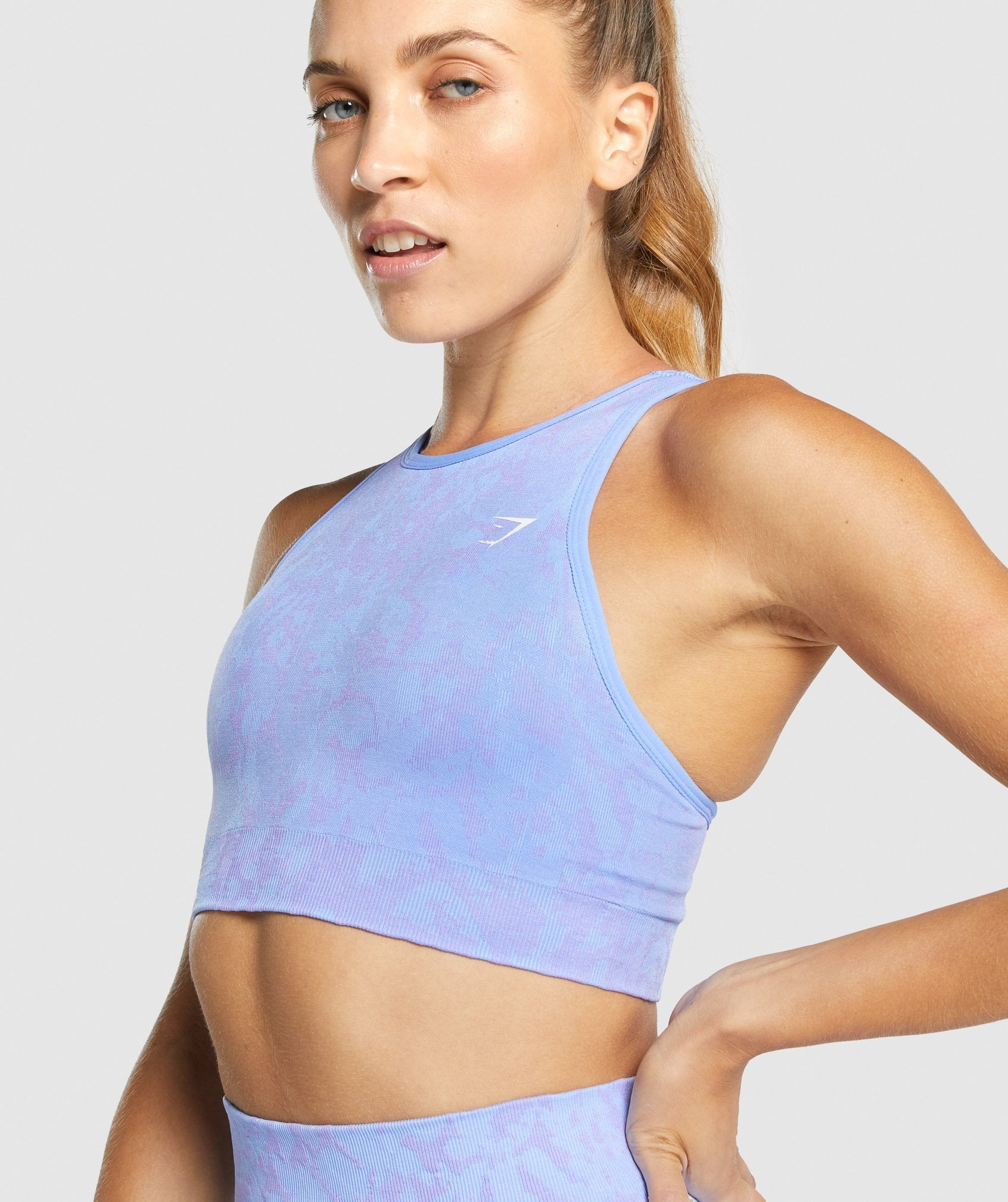 Adapt Animal Seamless Sports Bra in Butterfly | Light Blue - view 6