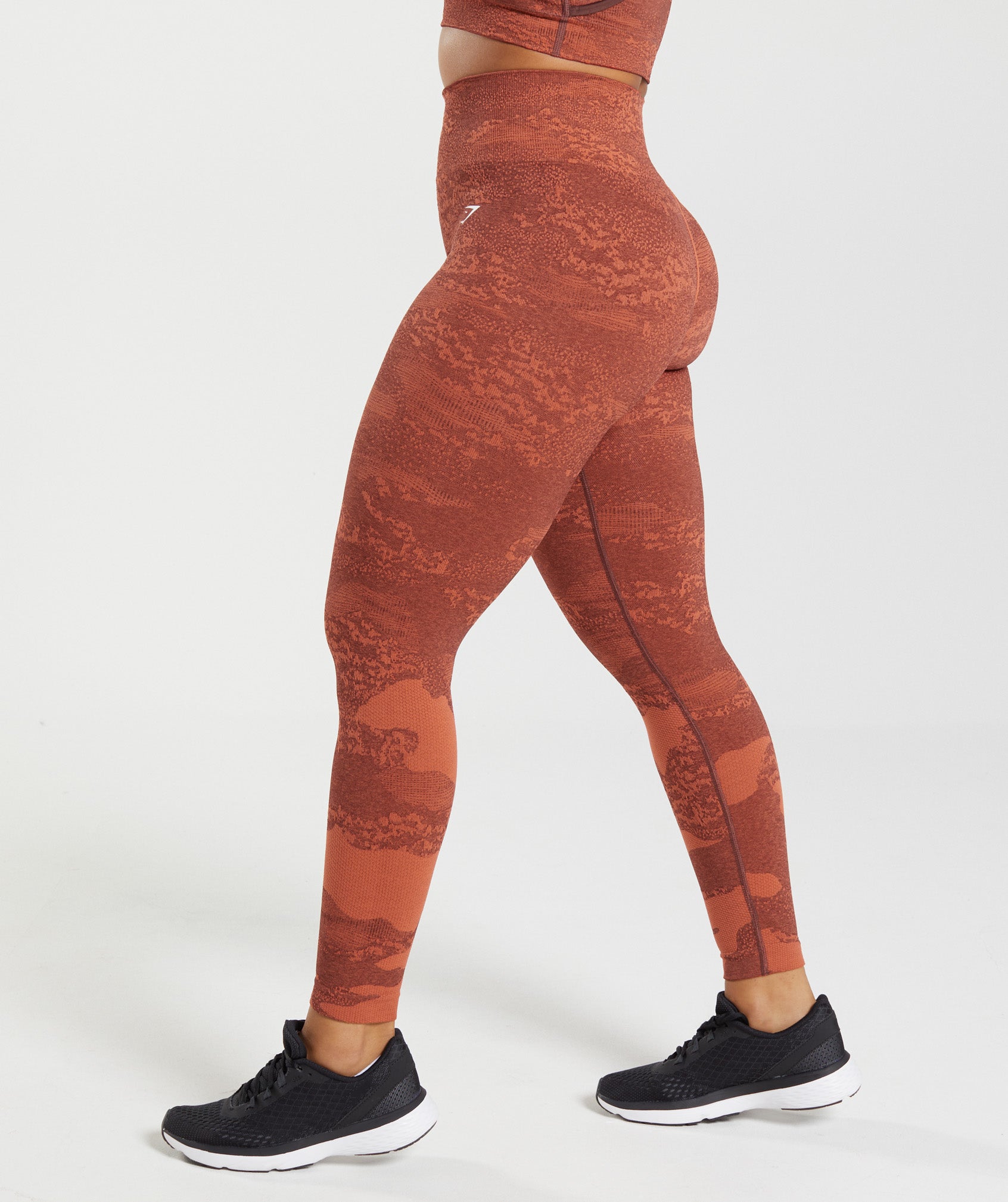 Adapt Camo Seamless Leggings in Storm Red/Cherry Brown - view 3