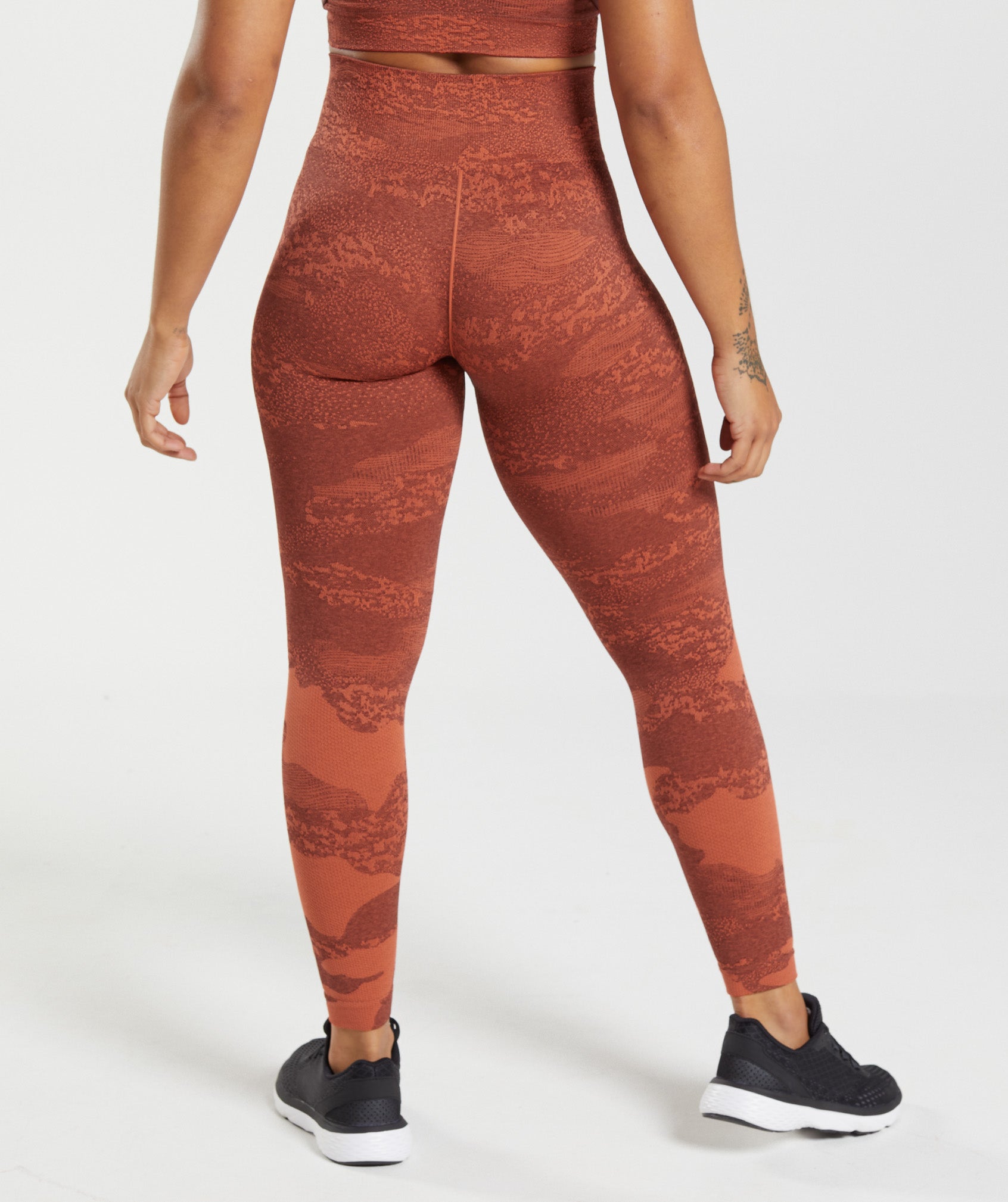 Adapt Camo Seamless Leggings in Storm Red/Cherry Brown - view 2