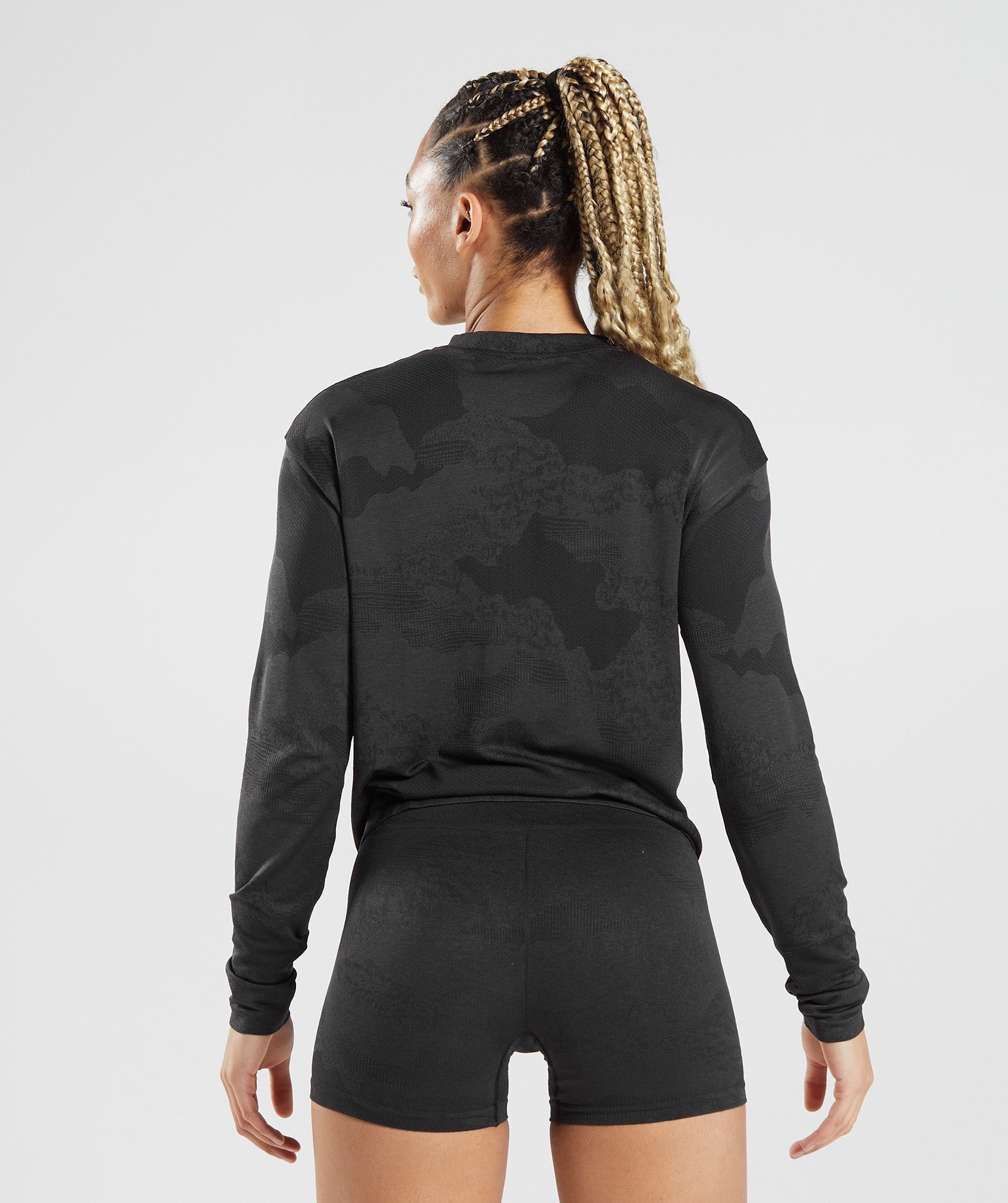 Adapt Camo Seamless Long Sleeve Top in Lava | Black - view 2