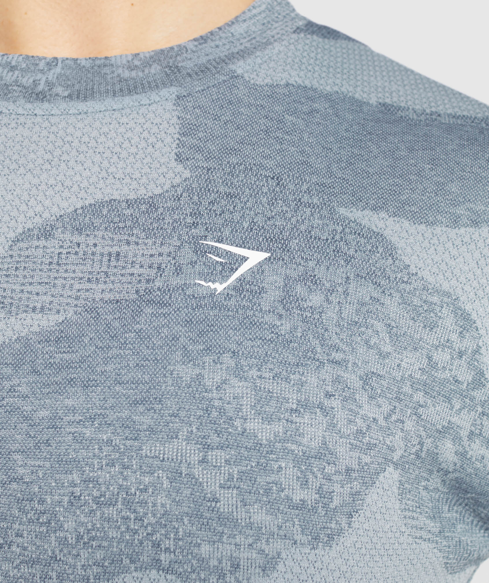 Adapt Camo Seamless Long Sleeve Top in Lava | River Stone Grey/Evening Blue - view 6