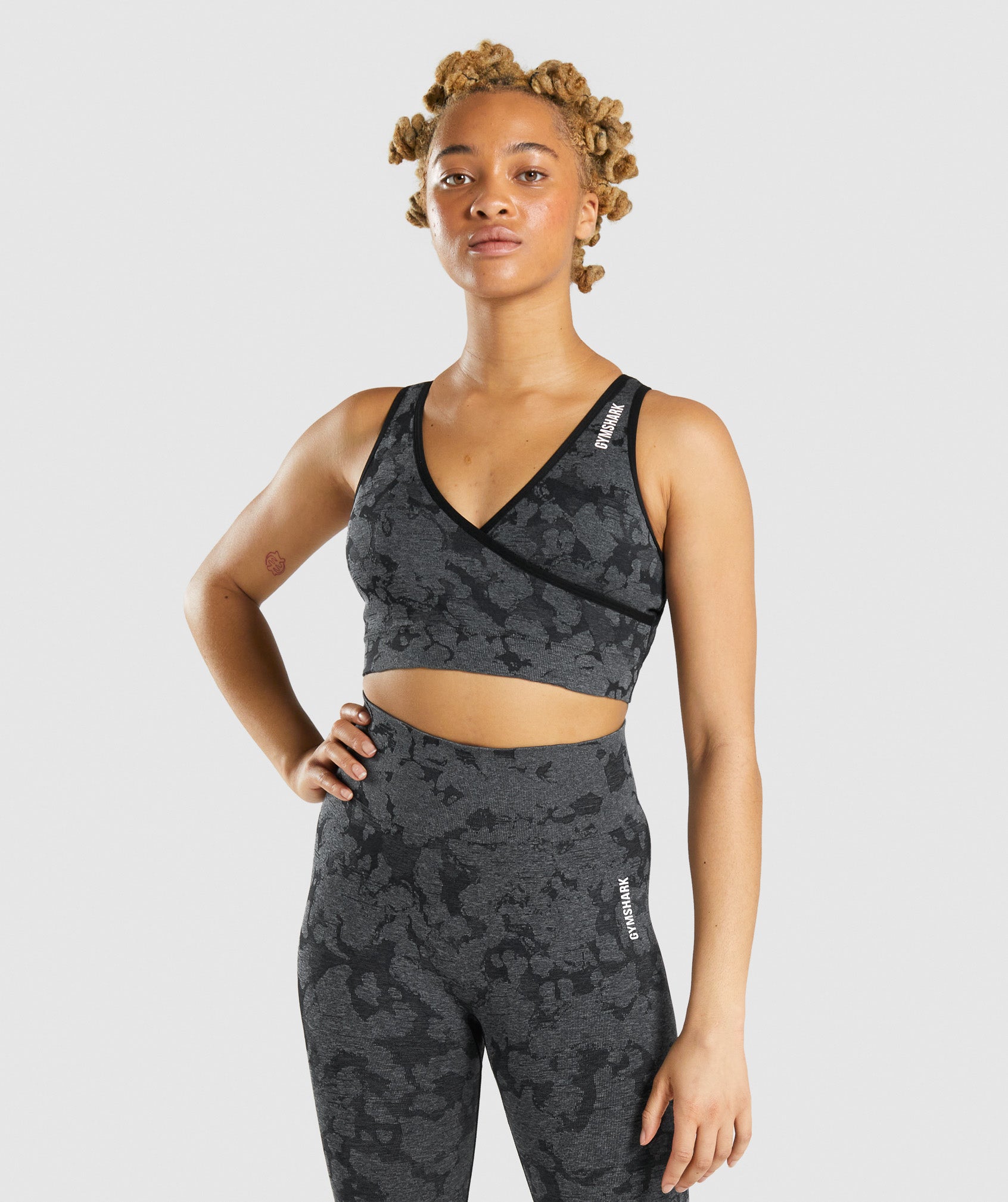 Adapt Camo Seamless Sports Bra in Black - view 1