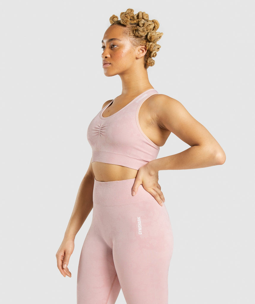 Gymshark Adapt Camo Seamless Racer Back Sports Bra Light Pink Gymshark