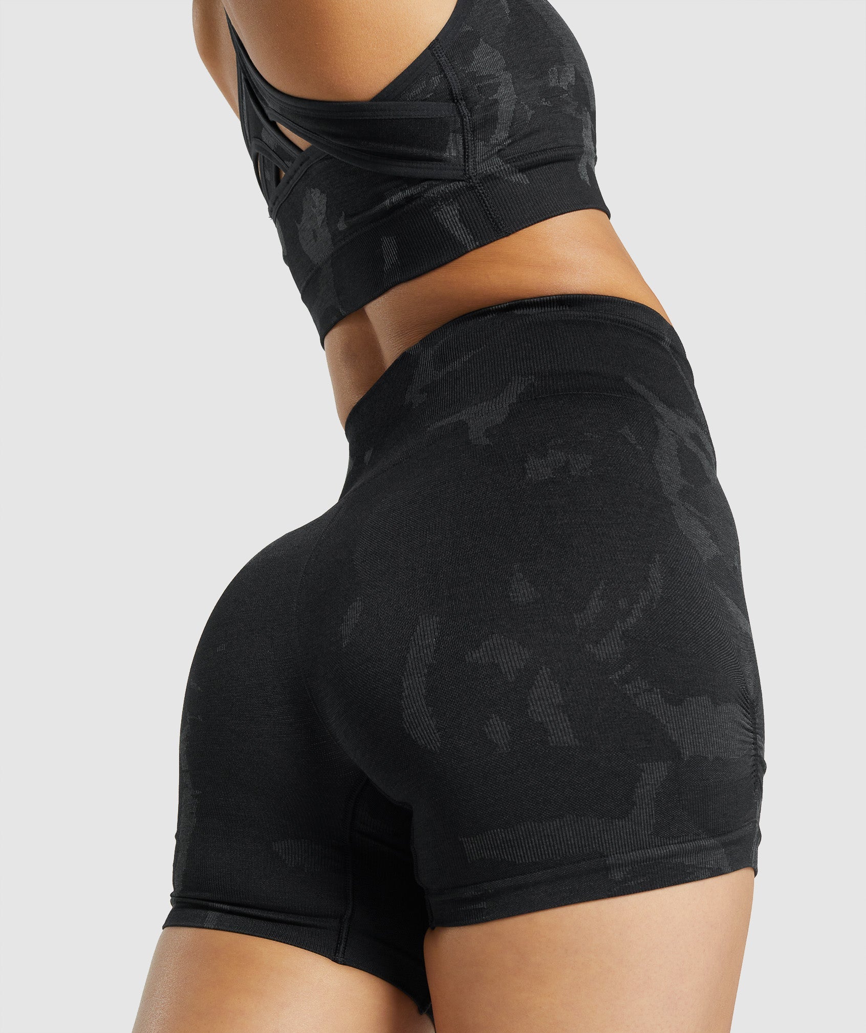 New Gymshark Adapt Camo Seamless Shorts Black Size XLarge
