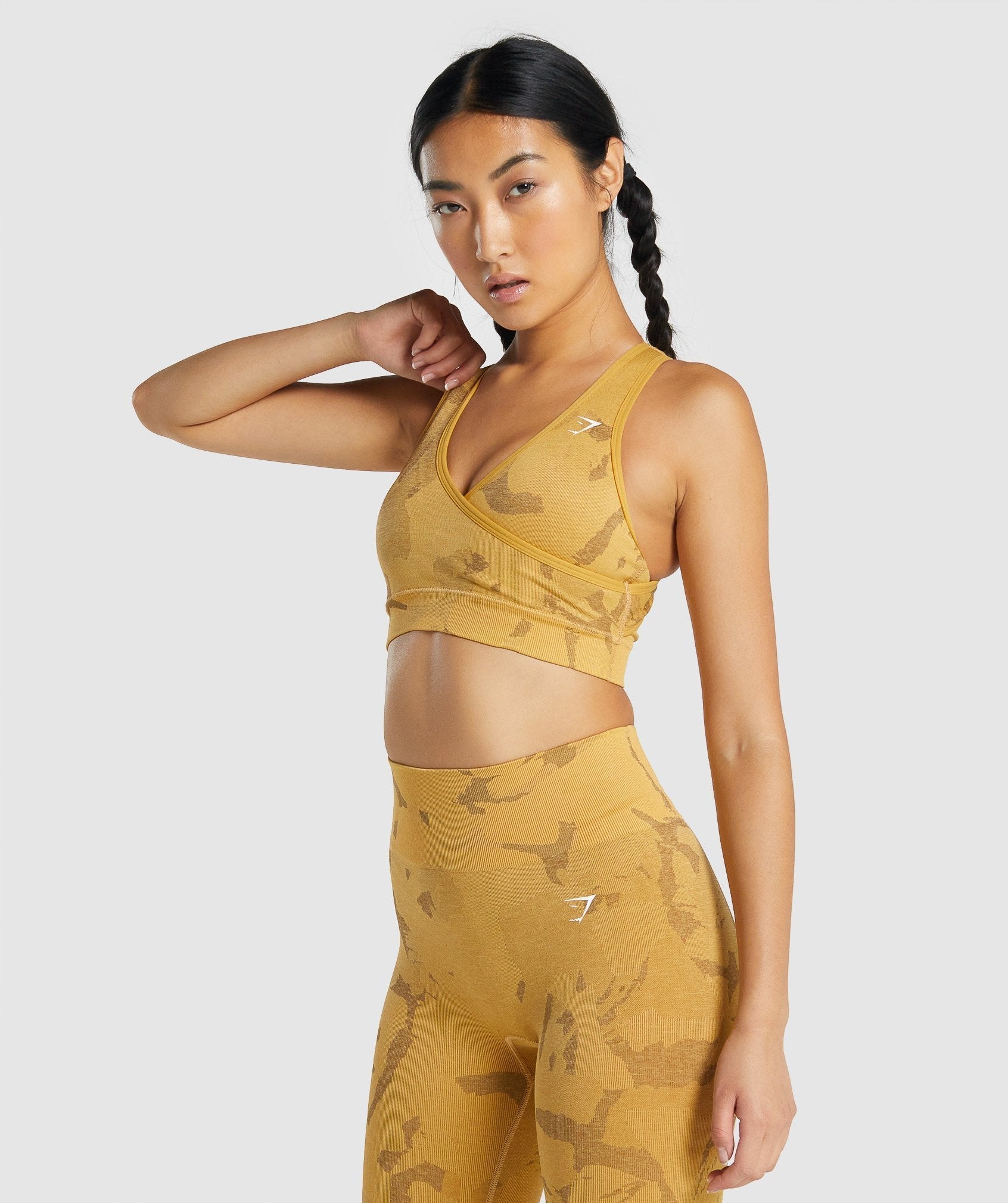 Adapt Camo Seamless Sports Bra in Savanna | Yellow - view 1