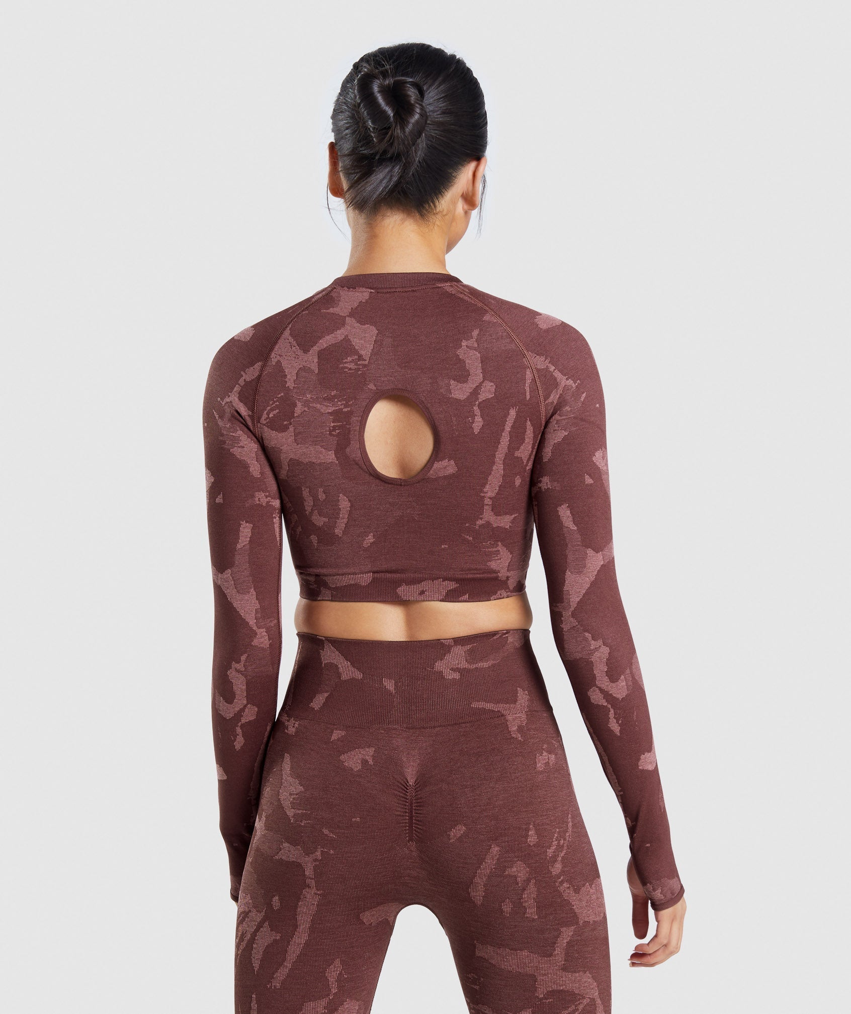 Gymshark Adapt Camo Seamless Leggings - Savanna, Cherry Brown