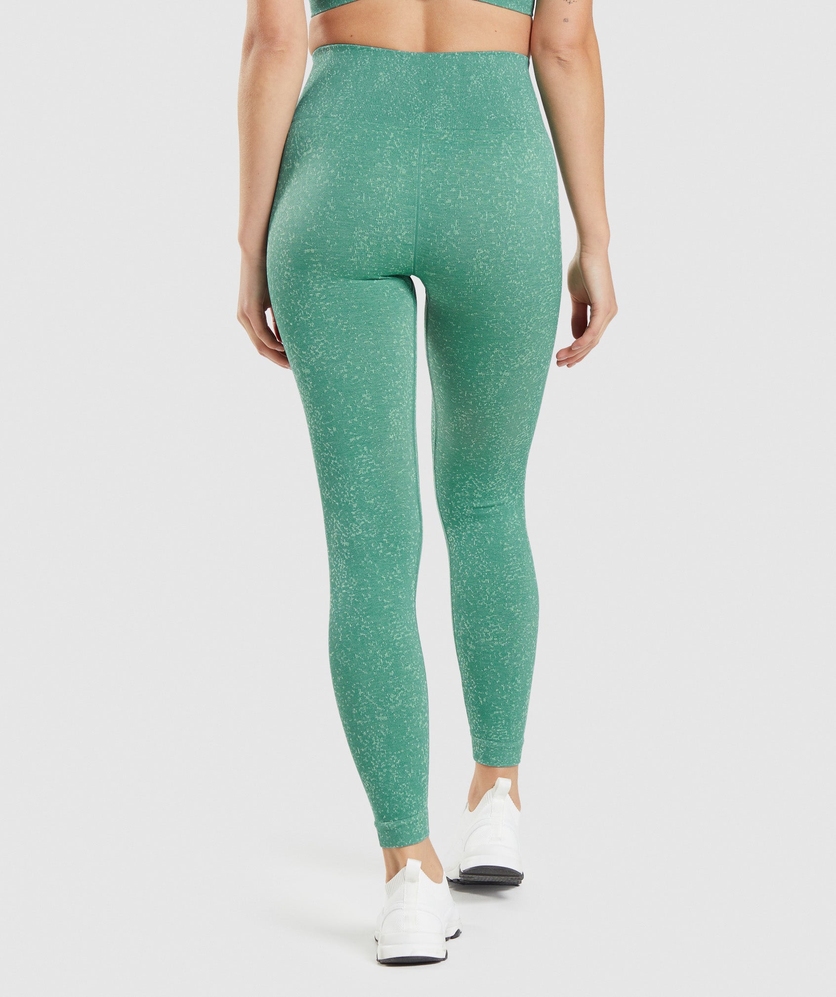 Dunnes Stores  Mineral-gree Powercut Solid Seamless Jacquard Camo Legging  in Mineral Green