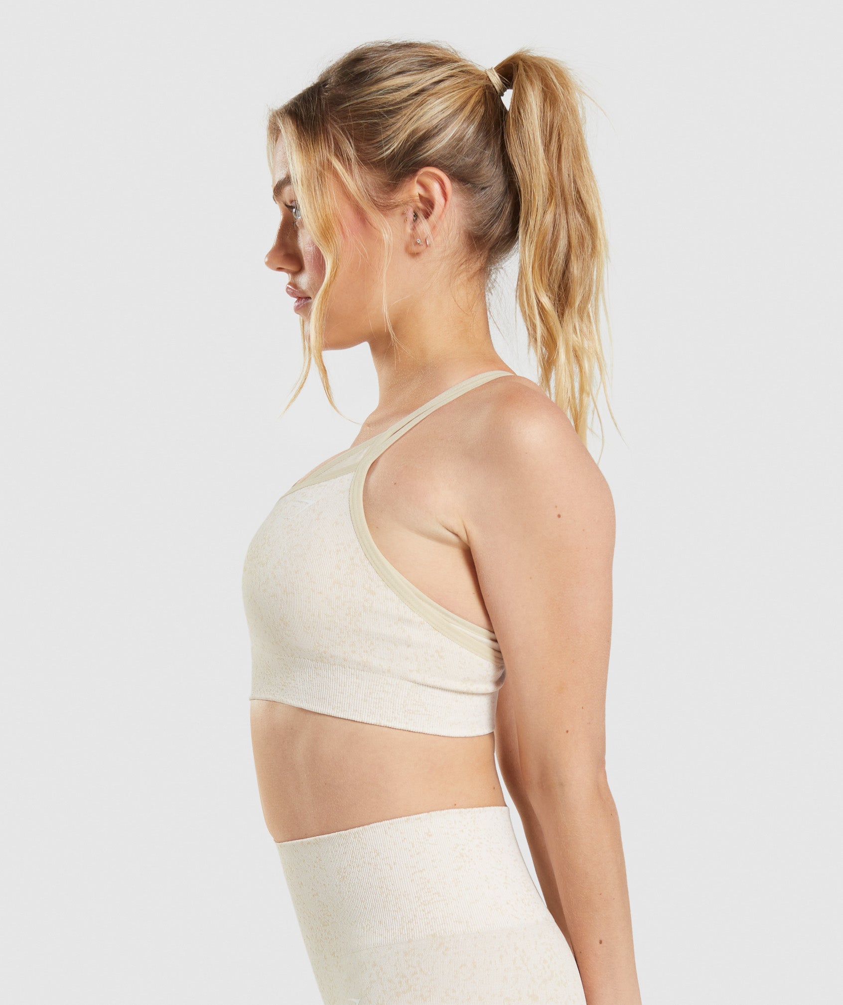 Adapt Fleck Seamless Sports Bra in Mineral | Coconut White - view 3