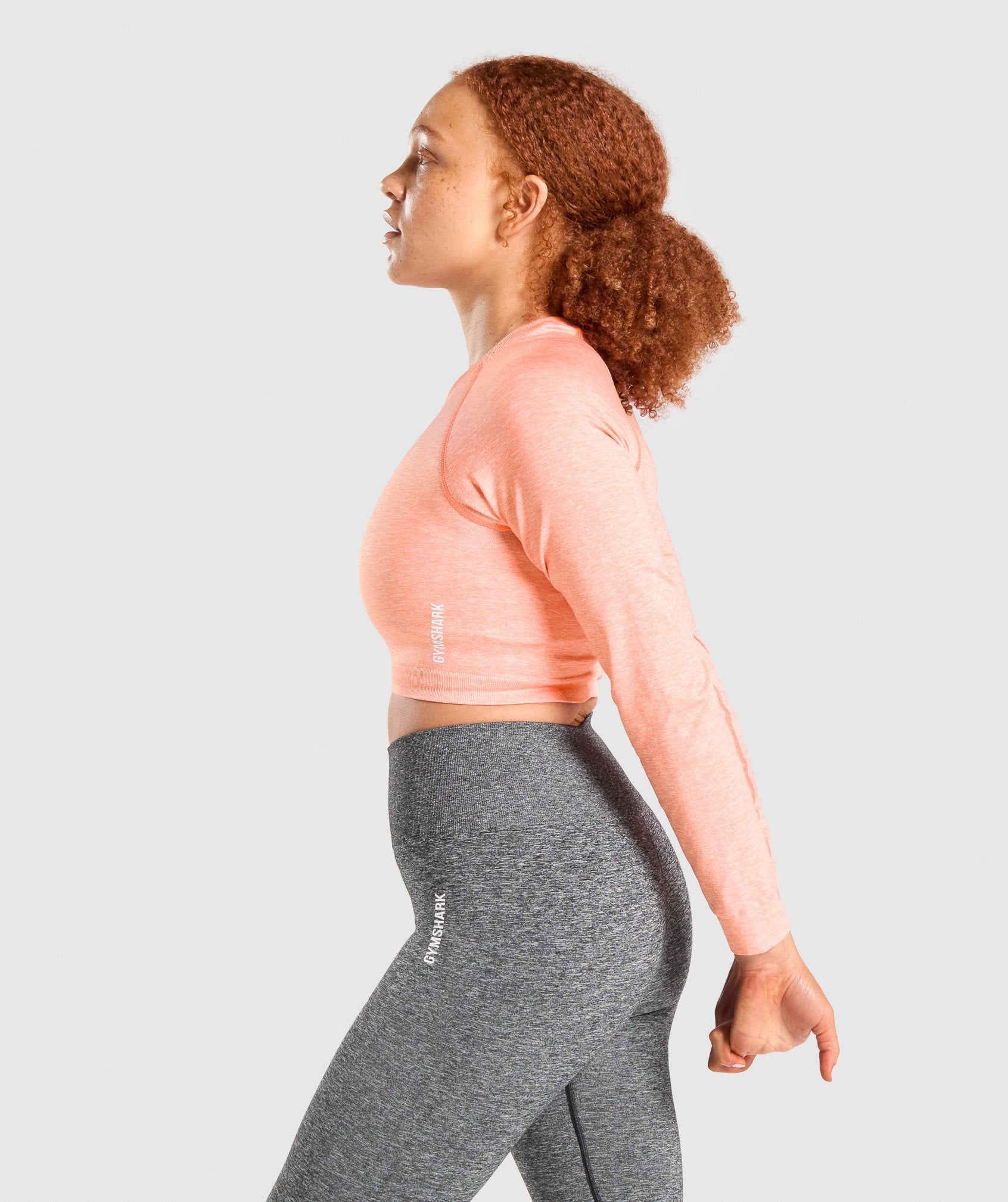 Gymshark Adapt Ombre Seamless Long Sleeve Crop Top - Orange Marl