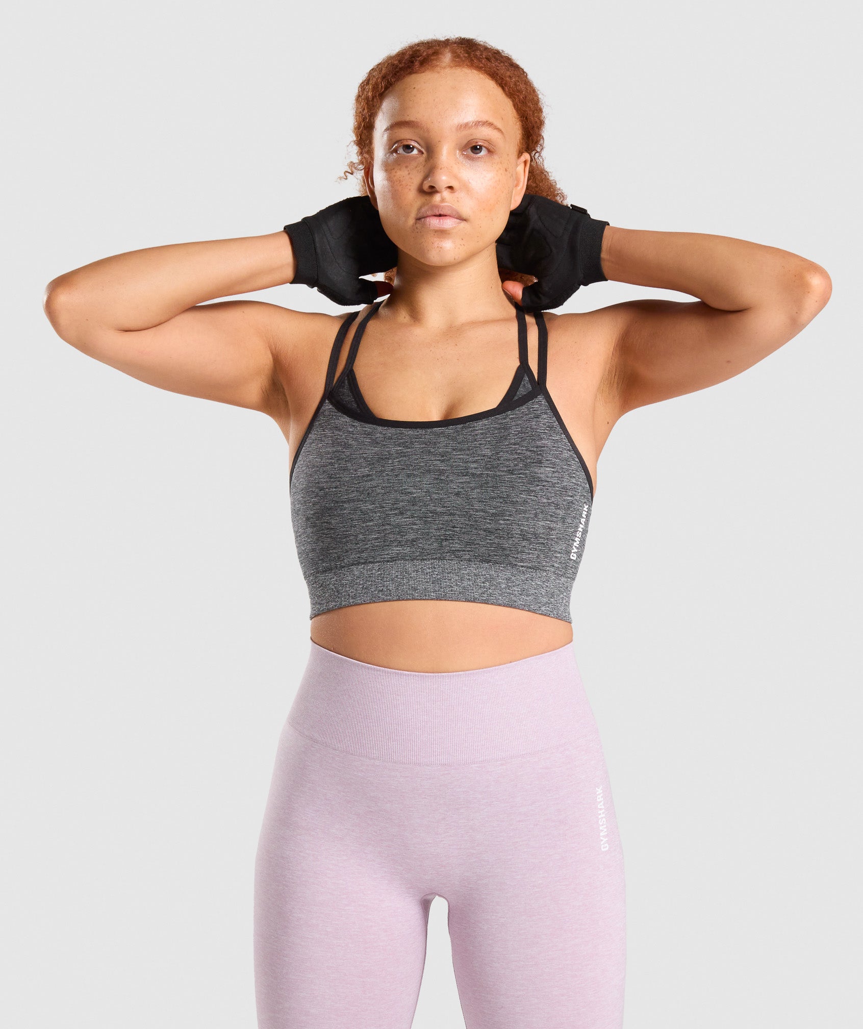 Adapt Marl Seamless Sports Bra in Black