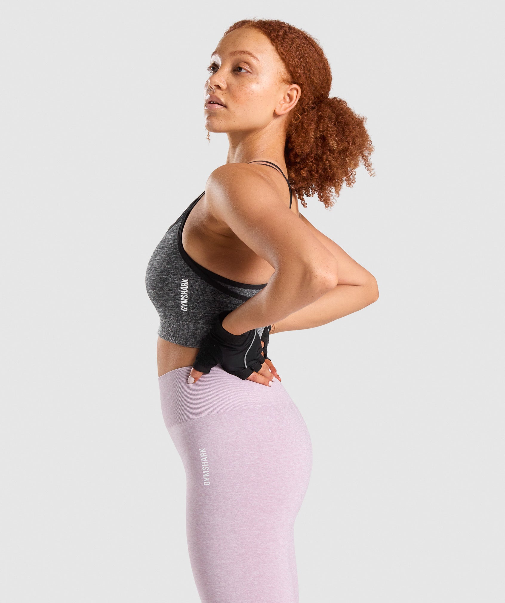 Adapt Marl Seamless Sports Bra in Black - view 4