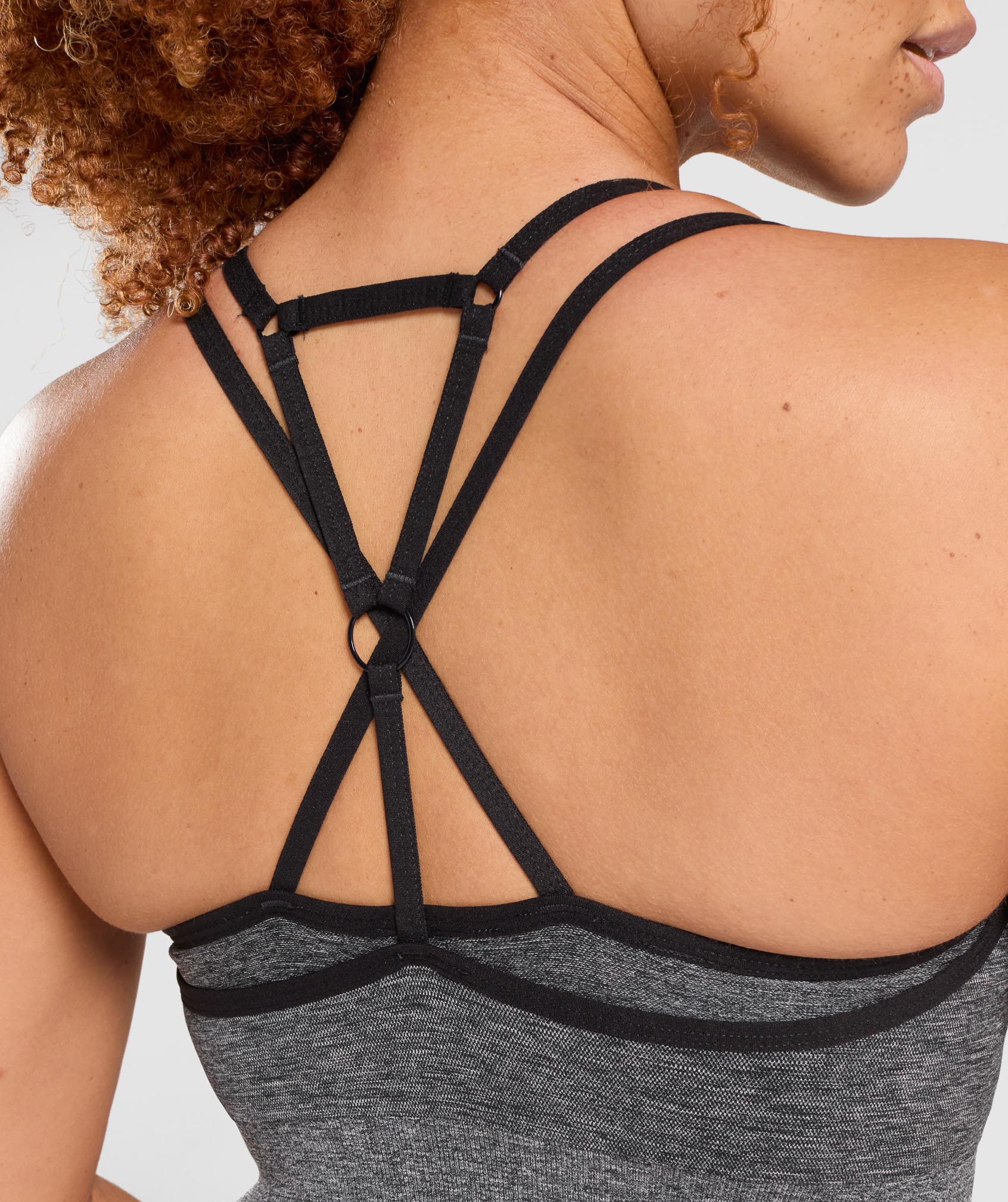 Adapt Marl Seamless Sports Bra in Black