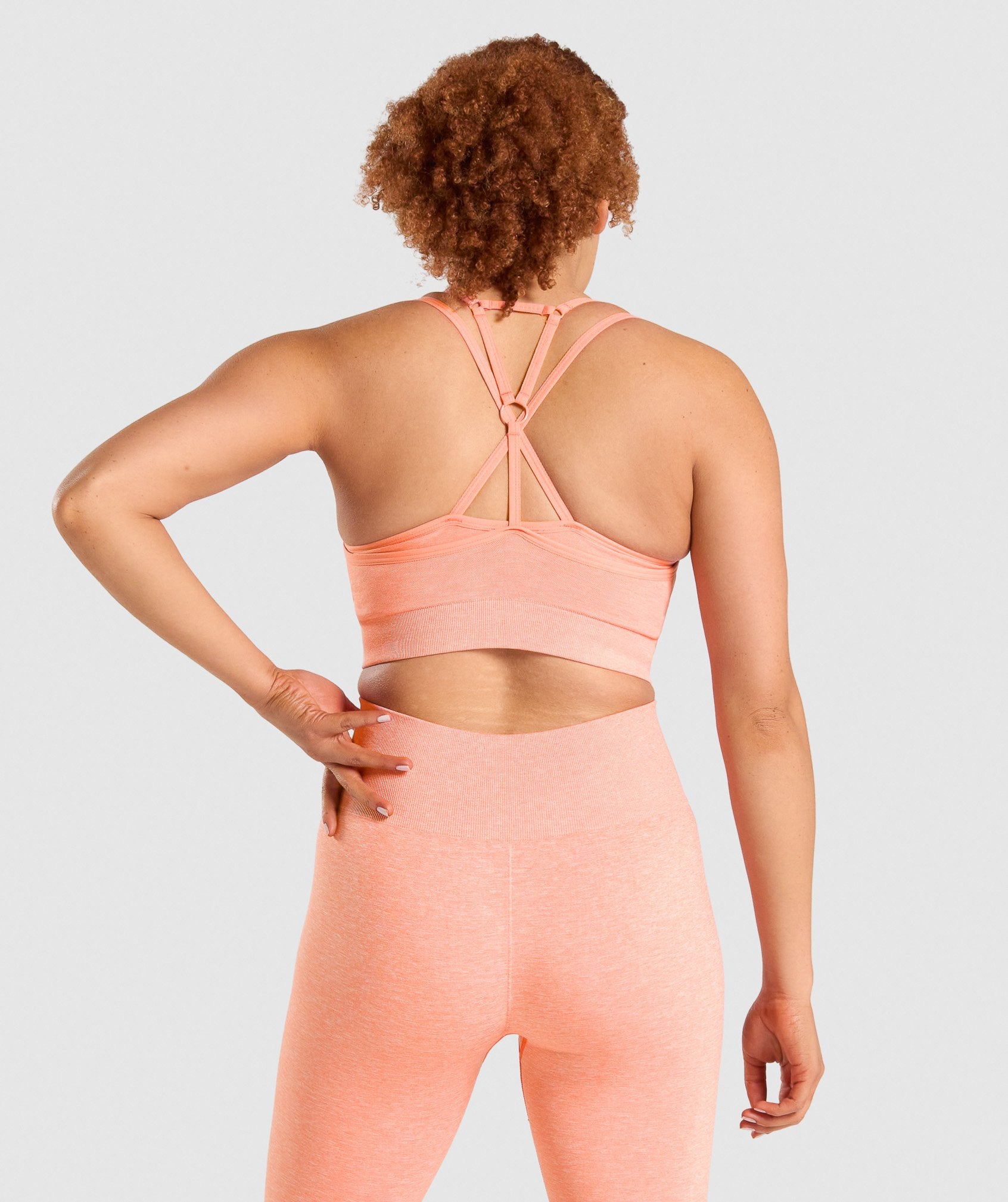 Adapt Marl Seamless Sports Bra in Orange - view 2