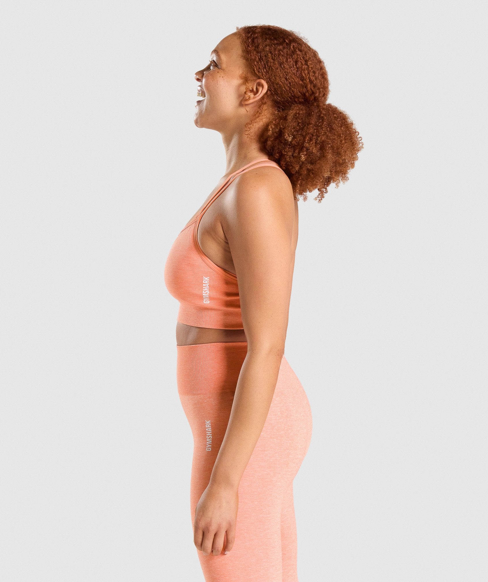 Adapt Marl Seamless Sports Bra in Orange - view 3