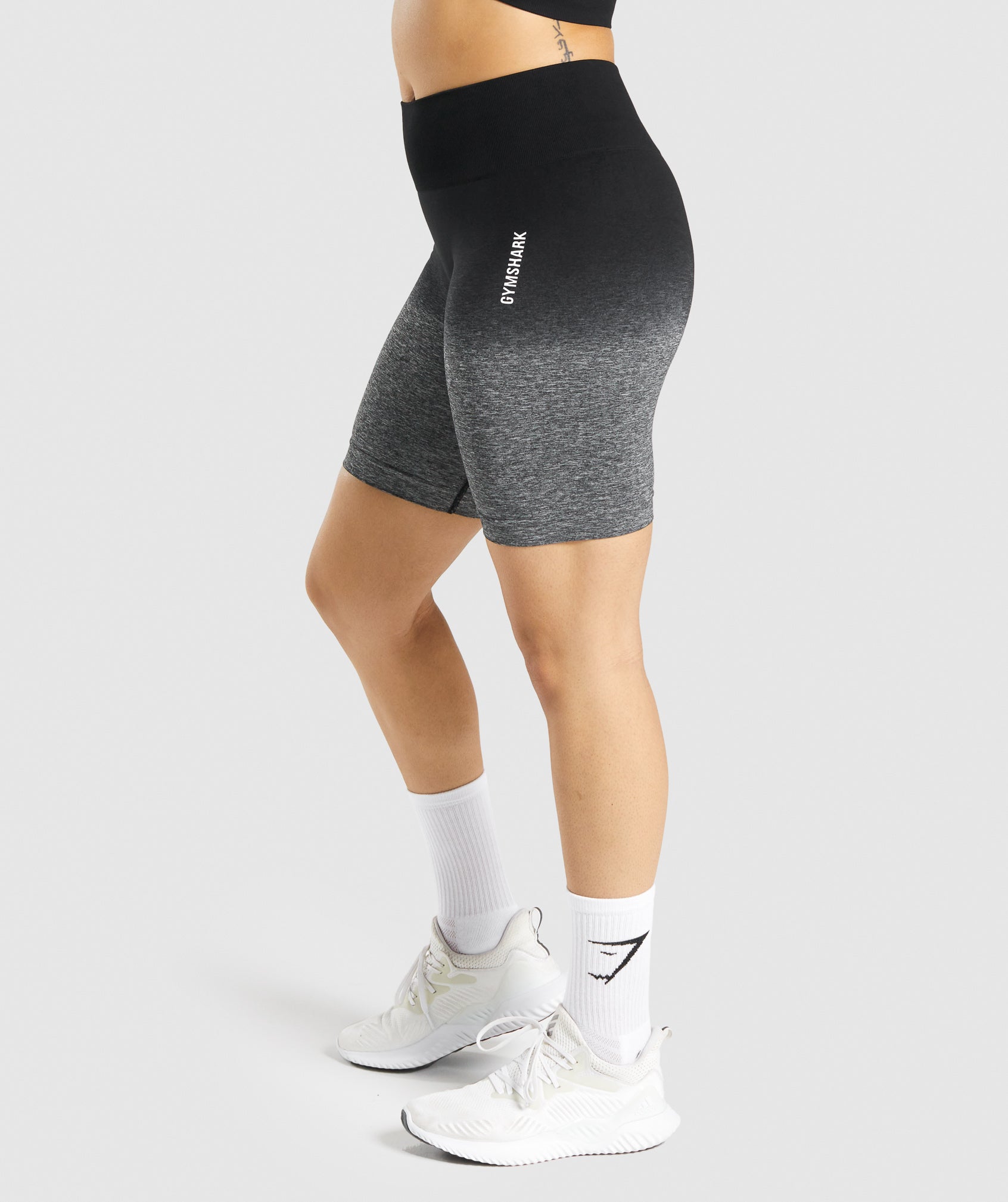Adapt Ombre Seamless Shorts in Black/Black Marl - view 3