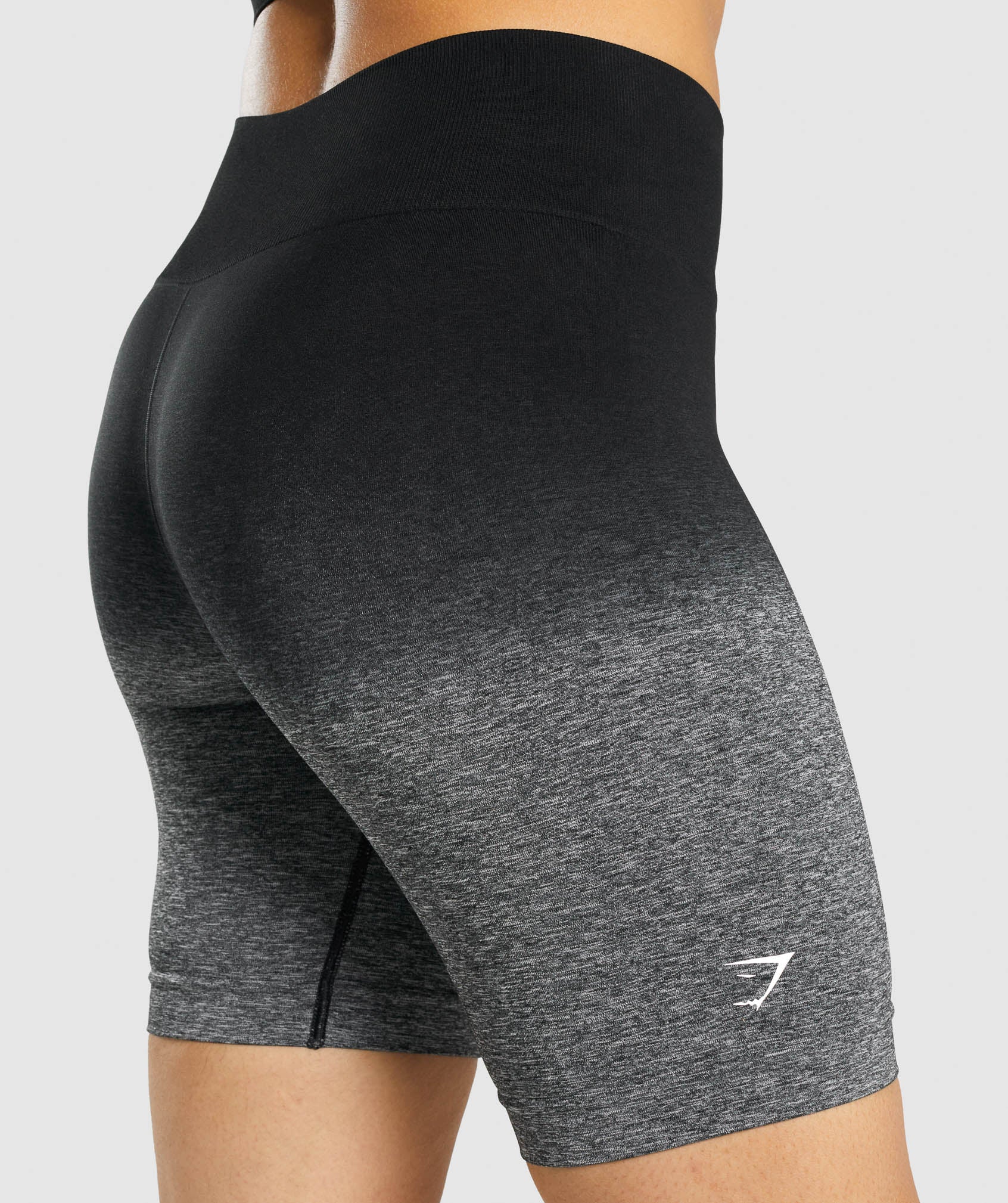 Adapt Ombre Seamless Shorts in Black/Black Marl - view 5