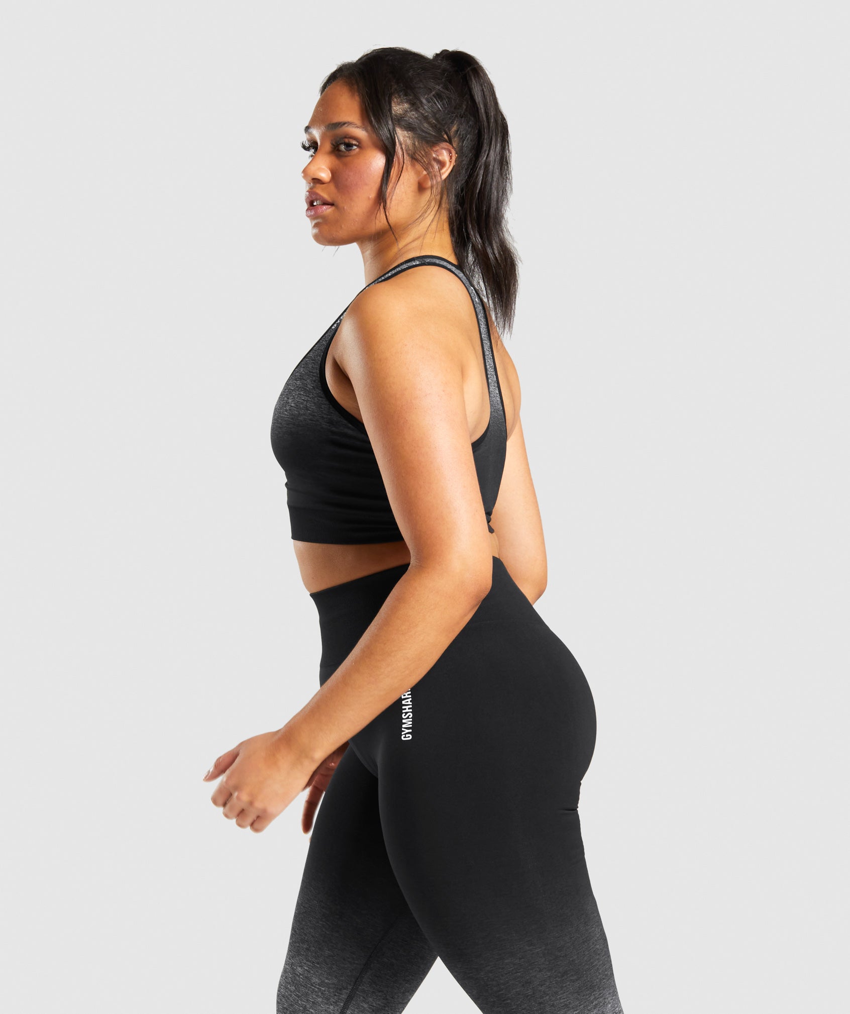 Gymshark Adapt Ombre Seamless Leggings - Black/Black Marl, Women's