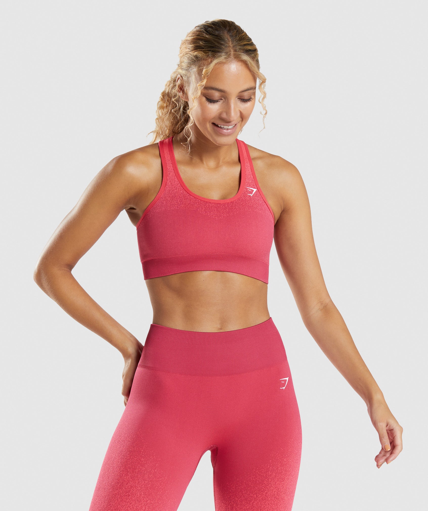 Adapt Ombre Seamless Sports Bra in Pink/Red - view 1