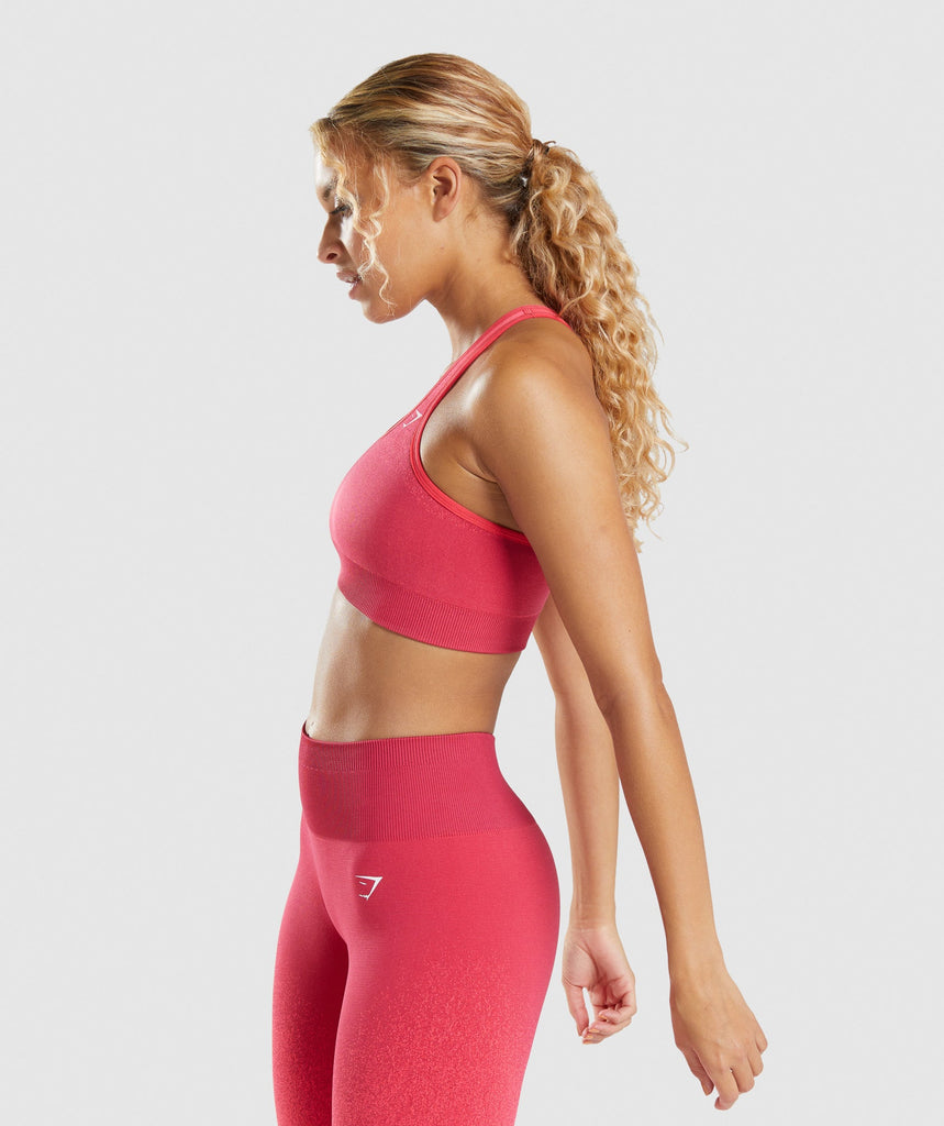 Gymshark Adapt Ombre Seamless Sports Bra Pinkred Gymshark 