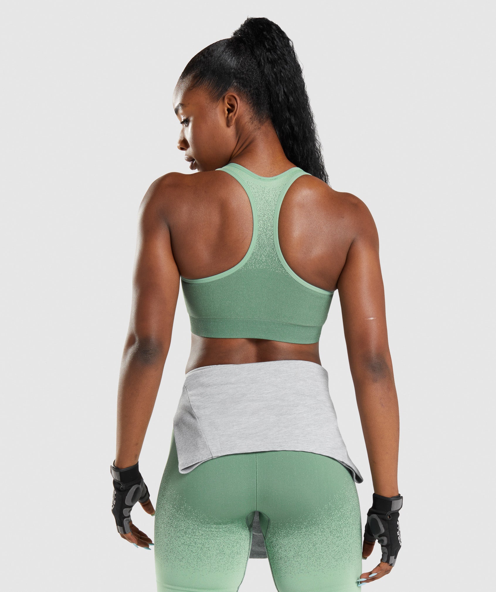 Adapt Ombre Seamless Sports Bra in Green/Light Green - view 2