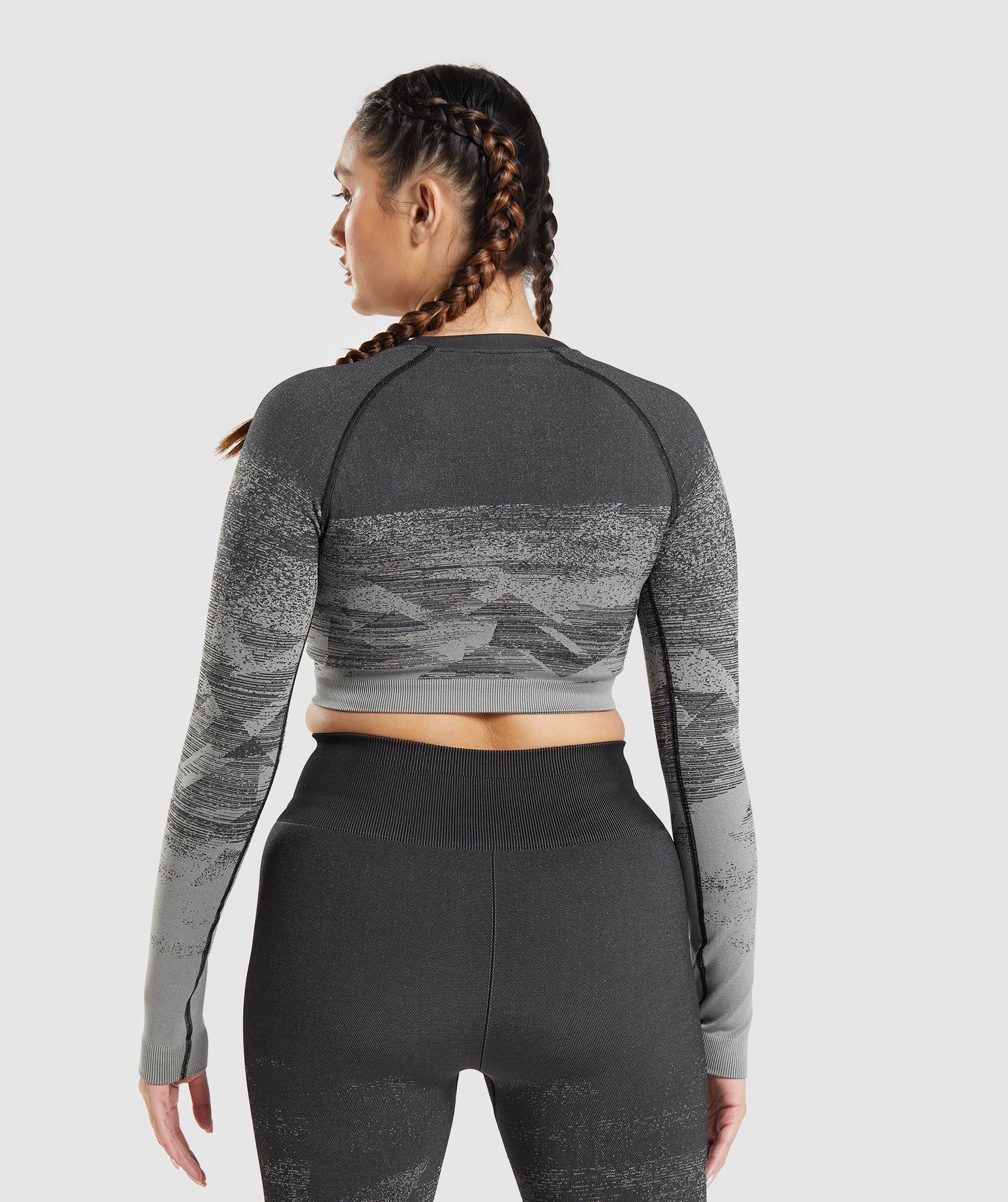 Adapt Ombre Crop Top in Triangle | Black Print - view 2