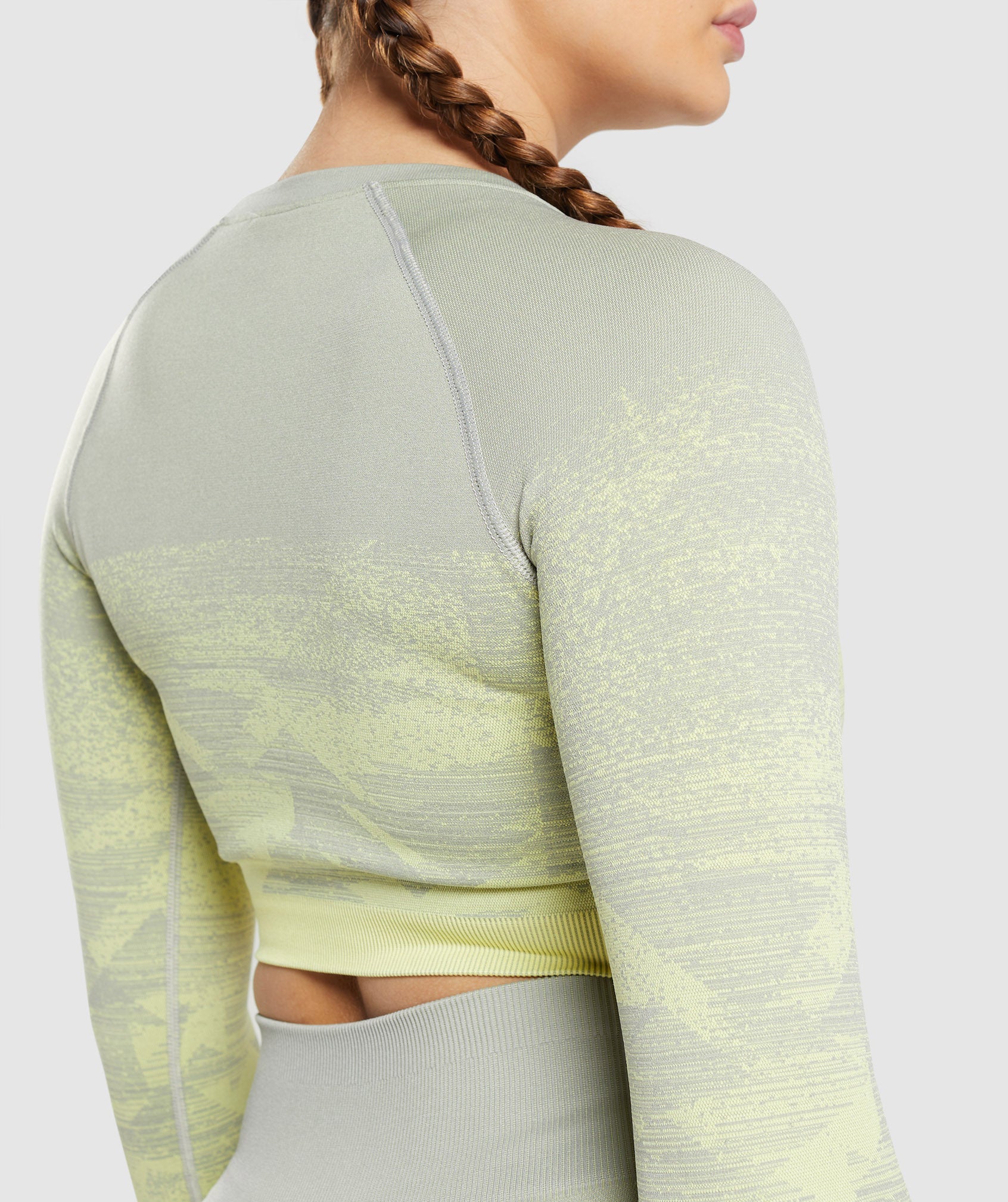 Adapt Ombre Crop Top in Triangle | Taupe Grey Print - view 6