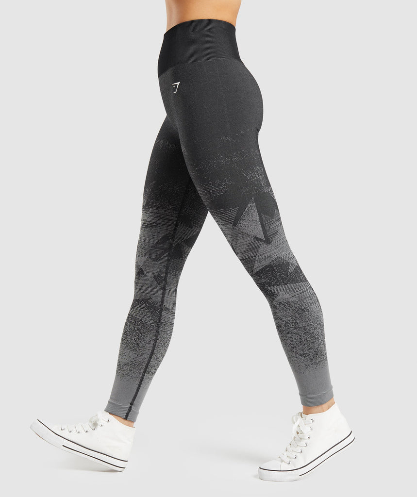 Gymshark Adapt Ombre Seamless Leggings - Triangle | Black Print | Gymshark