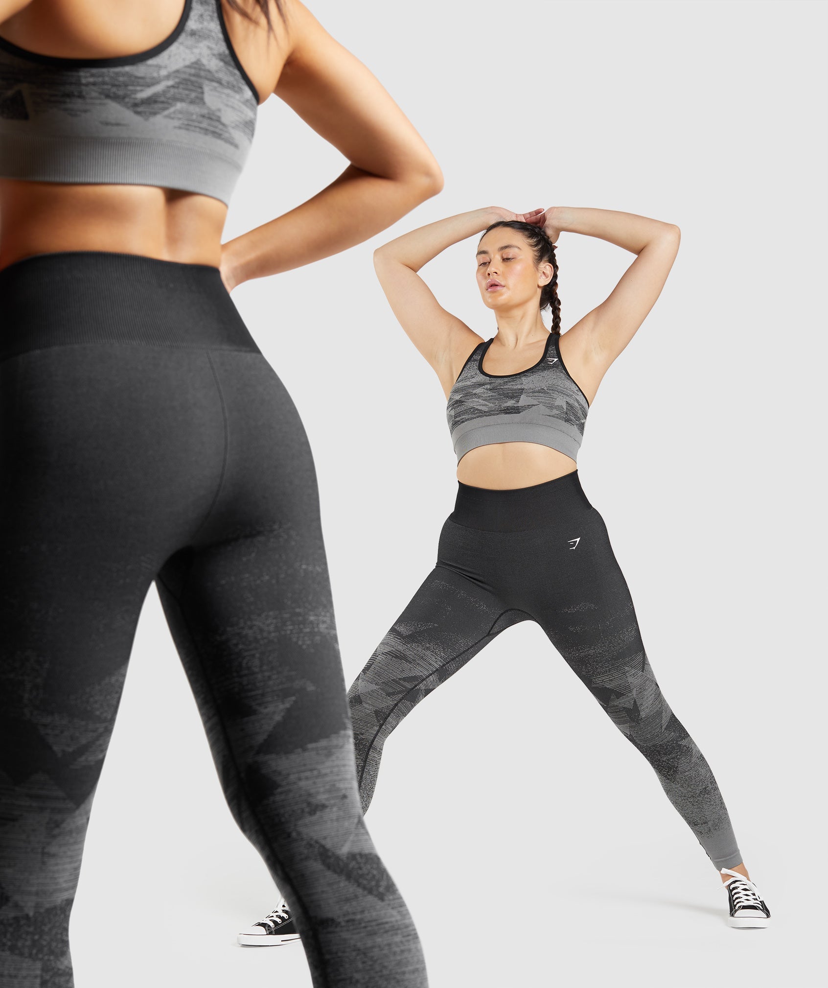 Gymshark Adapt Ombre Seamless Leggings - Triangle | Black Print | Gymshark