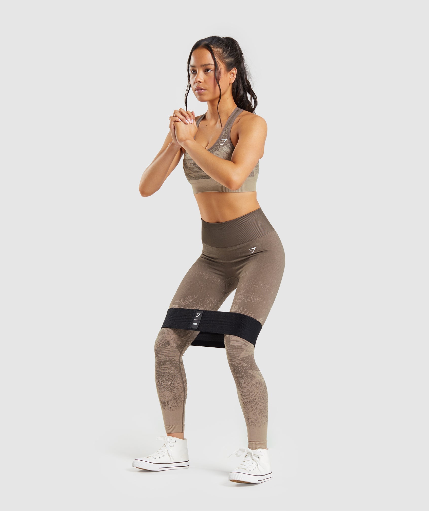 Gymshark Adapt Ombre Seamless Leggings - Triangle, Penny Brown Print