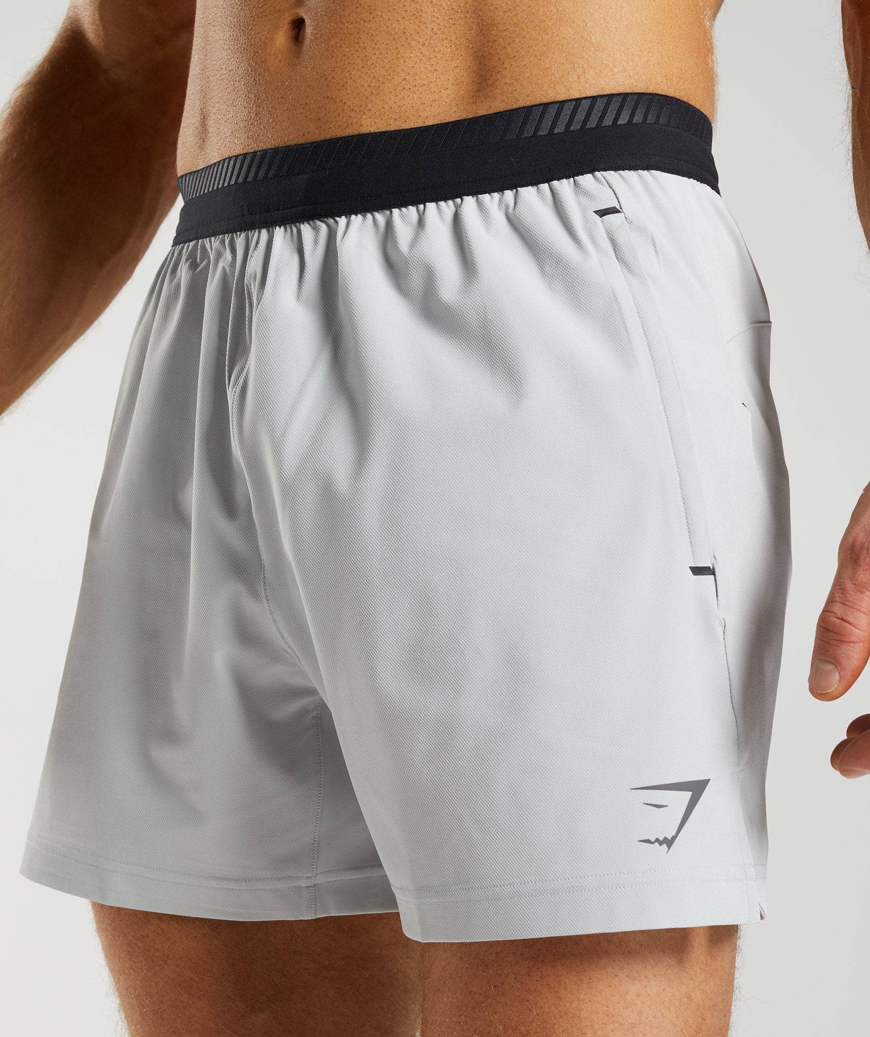 Apex 5" Hybrid Shorts in Light Grey - view 6