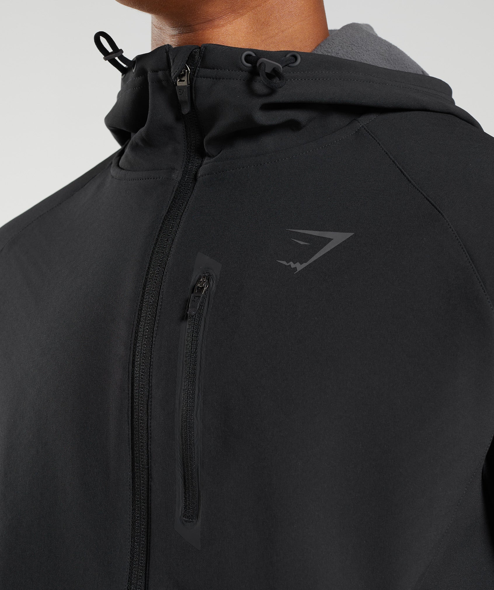 Gymshark Long Sleeve Zip Up Black Mens Restore Puffer Jacket GMJK4345 BK
