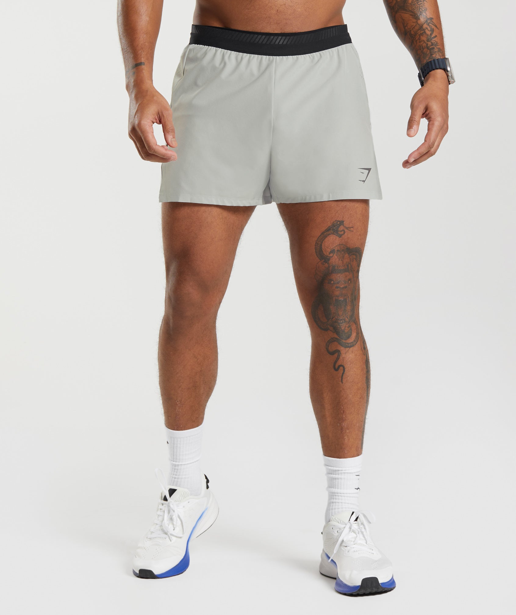 Gymshark Apex Run 4 Shorts - Light Grey