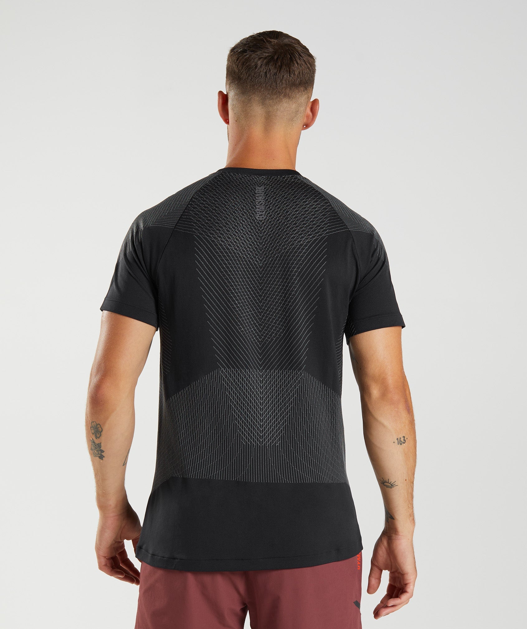 Gymshark Gymshark//Steve Cook Long Sleeve Seamless T-Shirt - Black/Graphite  Grey