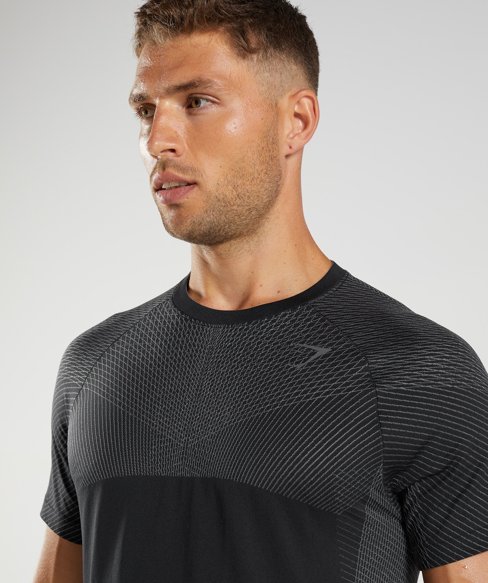 Gymshark Gymshark//Steve Cook Long Sleeve Seamless T-Shirt - Black/Graphite  Grey