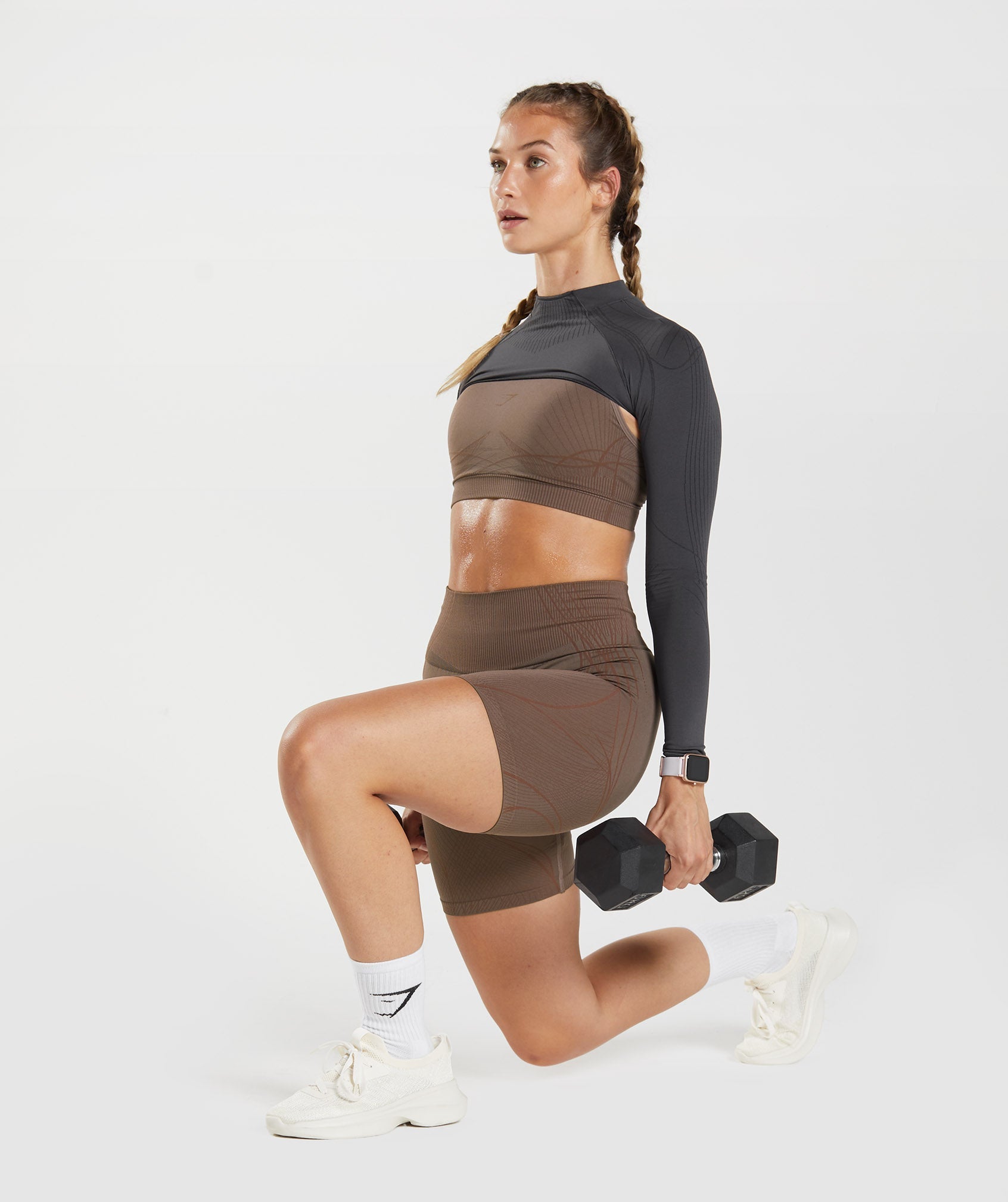 Apex Seamless Shrug in Onyx Grey/Black - view 4