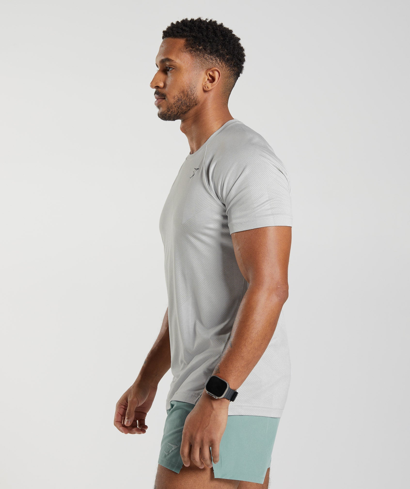 NWT! Gymshark Apex Men's 3XL Slim Fit T-Shirt Onyx Grey/Court Blue