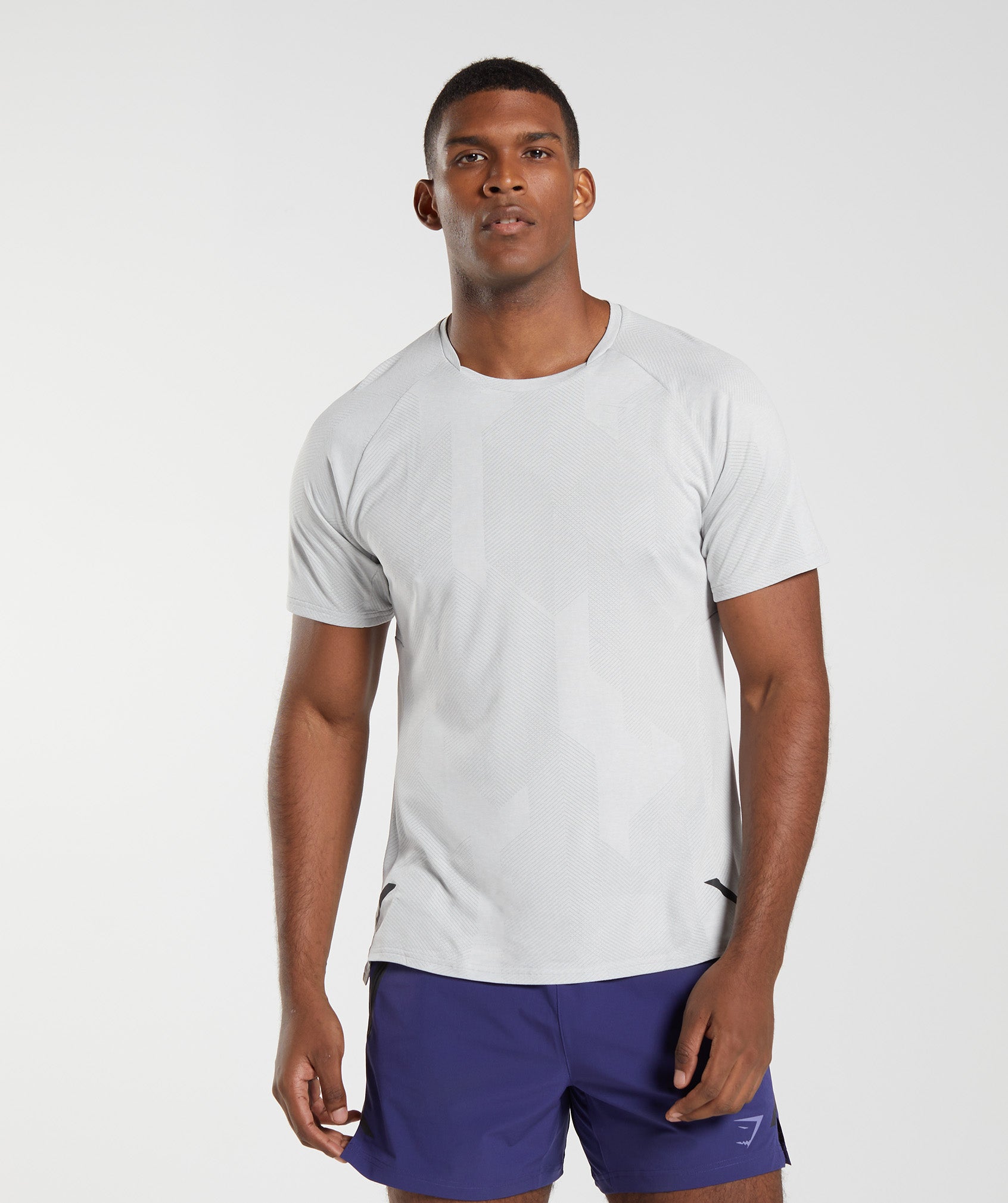 Gymshark Apex T-Shirt - Light Grey/White