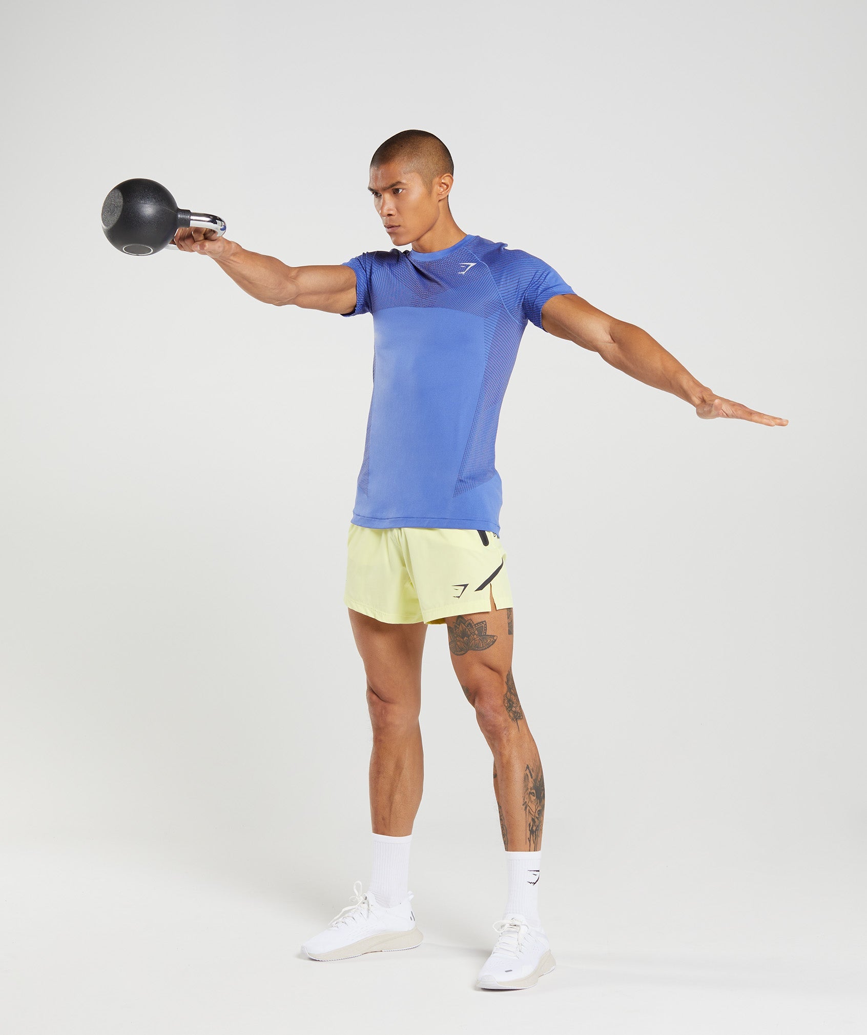 Apex Seamless T-Shirt in Court Blue/Onyx Grey - view 4
