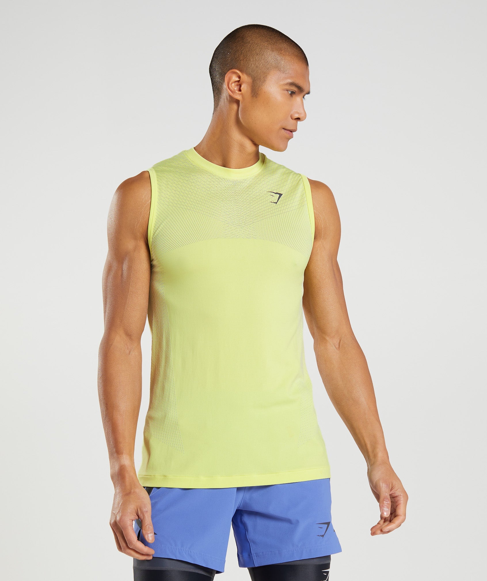 Apex Seamless Tank in Firefly Green/White