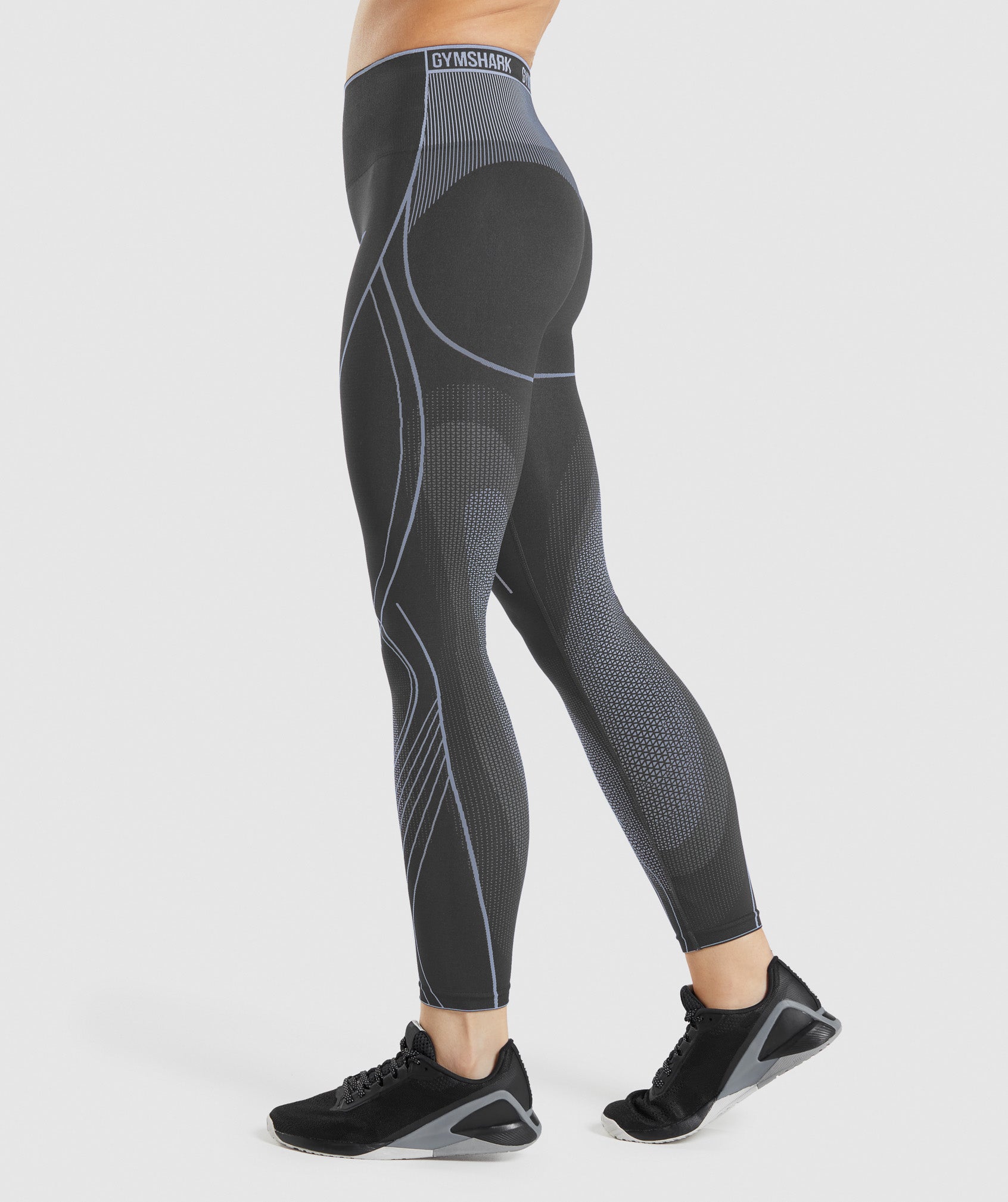 Apex Seamless High Rise Leggings in Onyx Grey/Lavender Blue - view 3