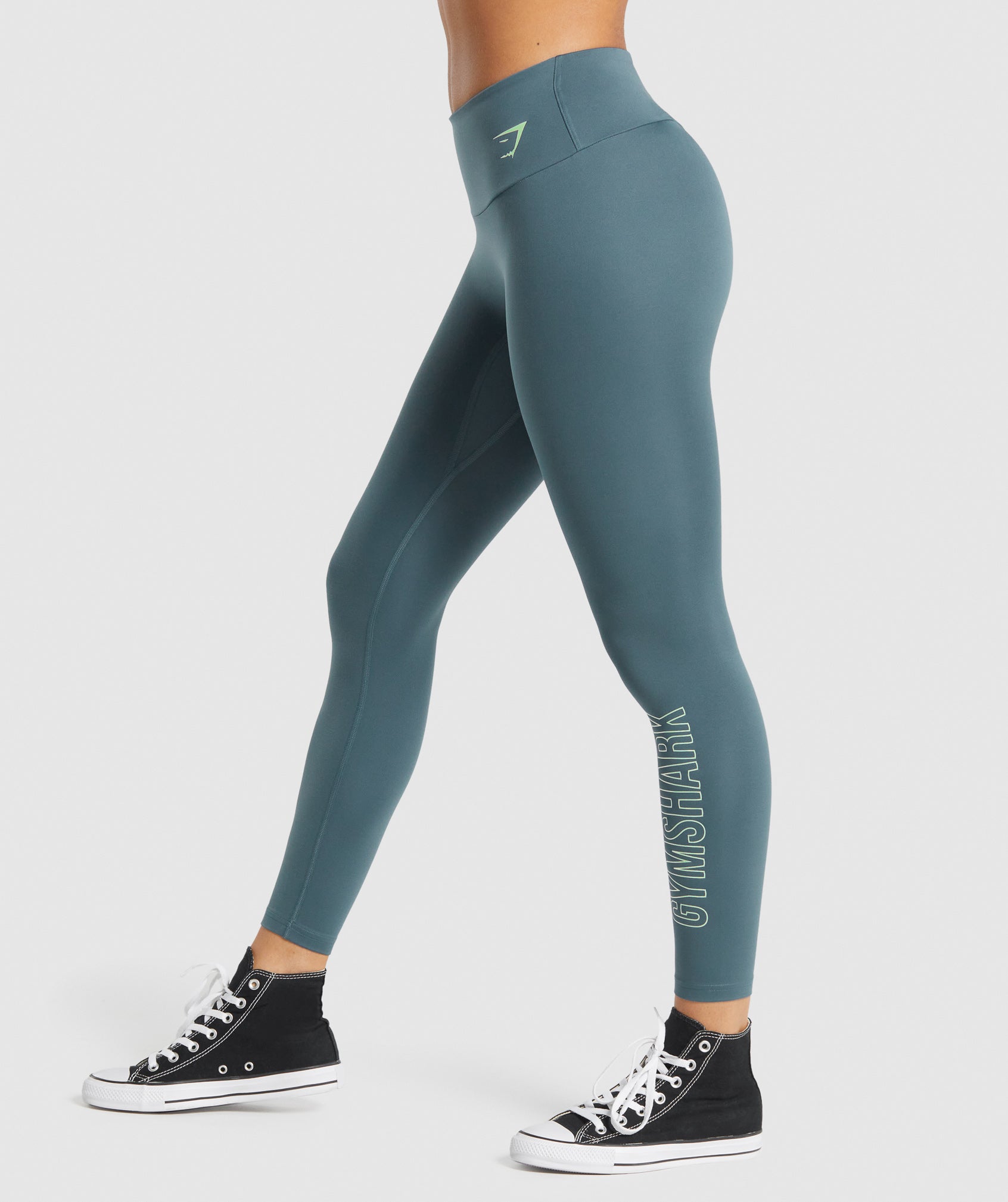 Training Graphic Leggings in Teal - view 3