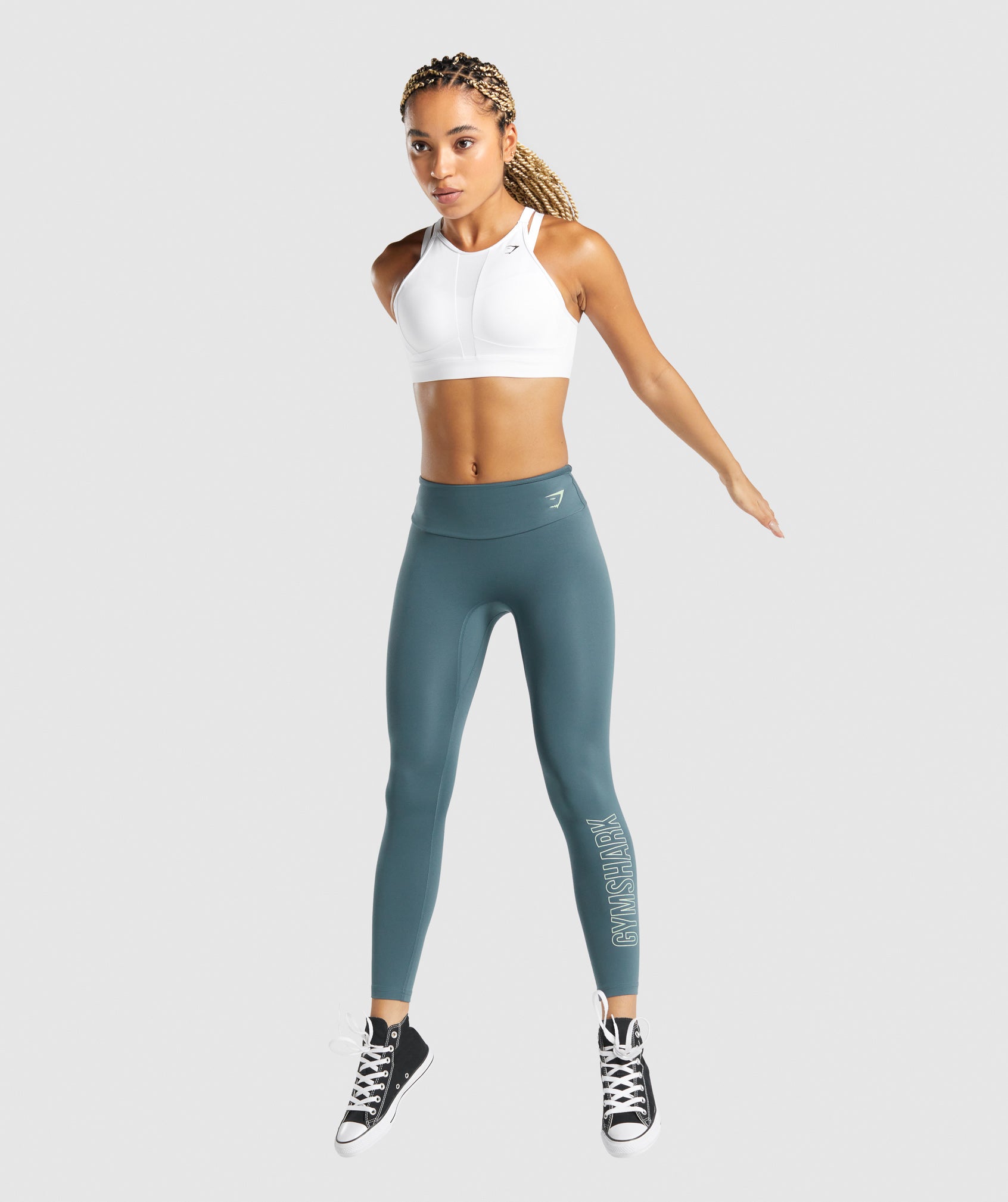 Training Graphic Leggings in Teal - view 4