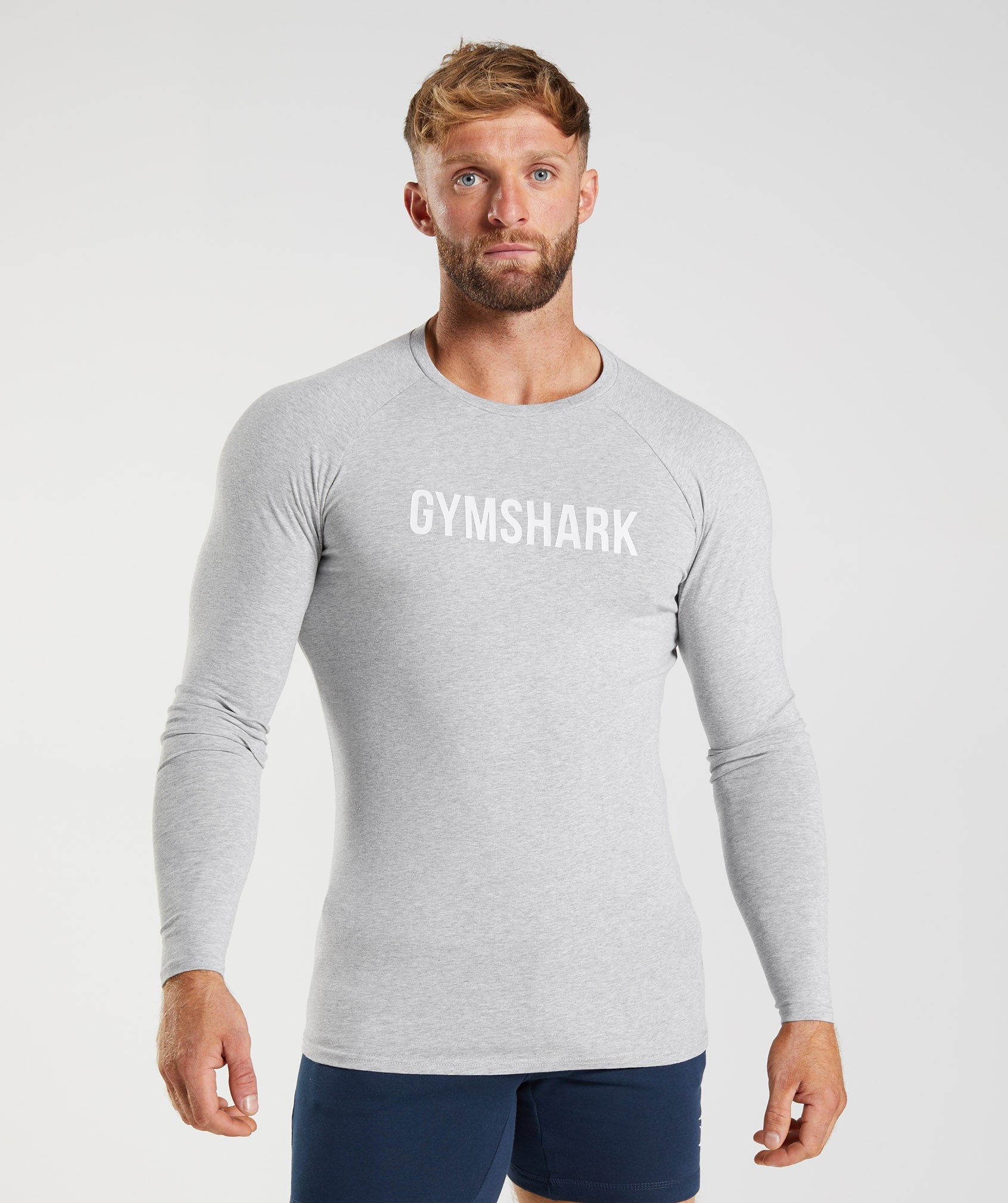 Apollo Long Sleeve T-Shirt in Light Grey Marl - view 1