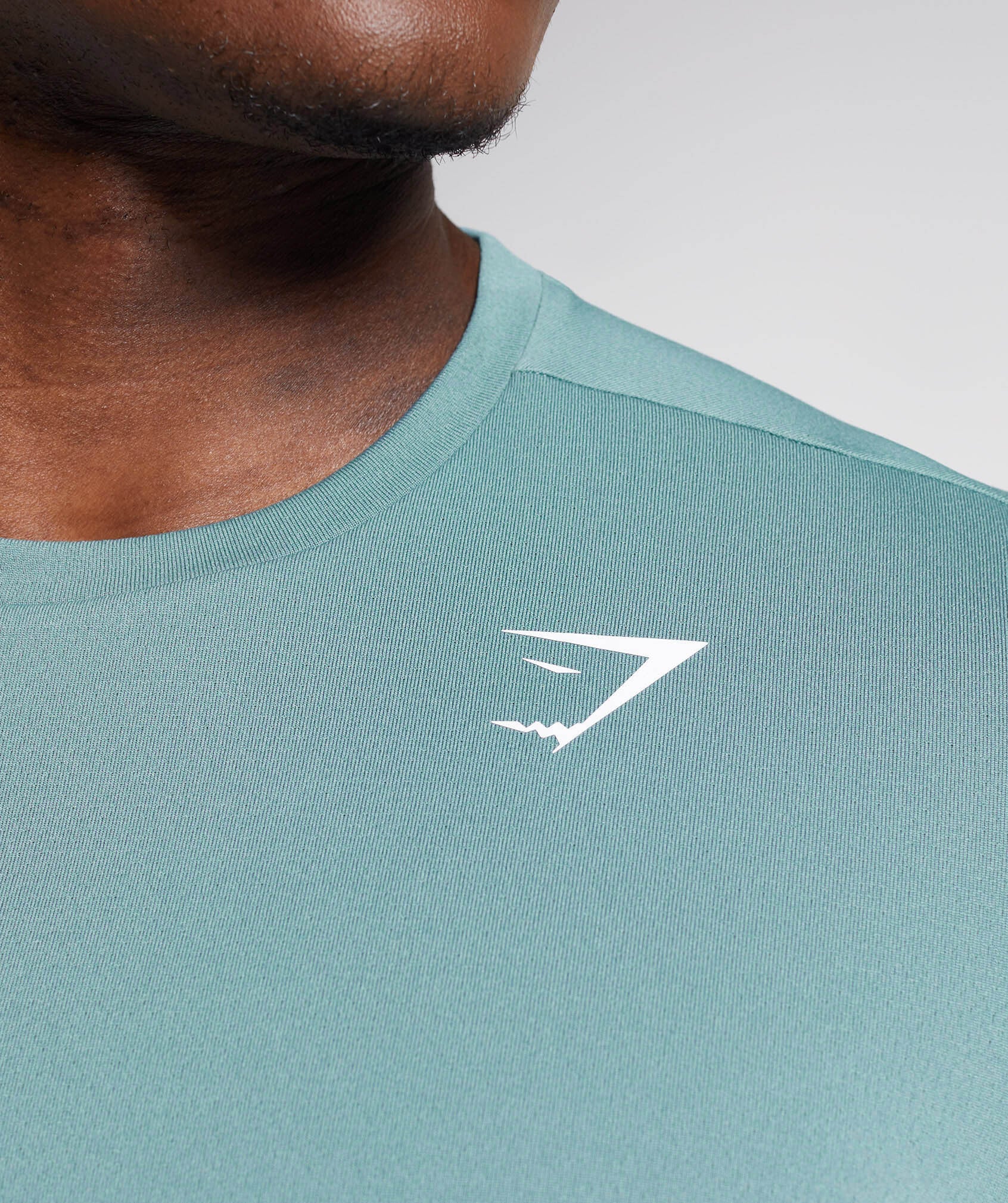 NEW Men's GYMSHARK Arrival Long Sleeve Shirt Aqua Green