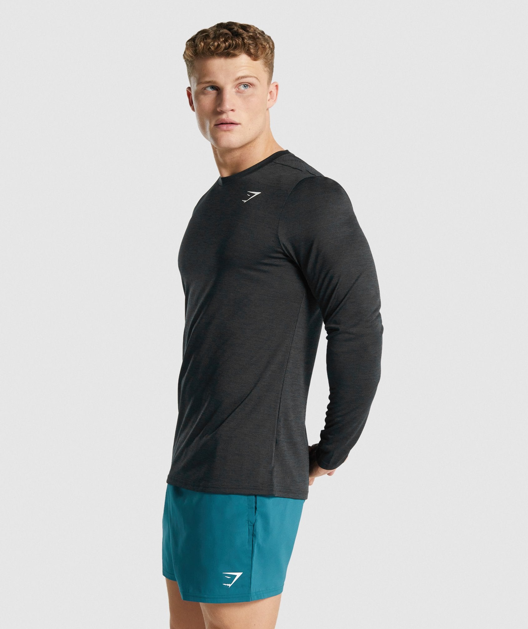 Arrival Marl Long Sleeve T-Shirt in Black Marl - view 3