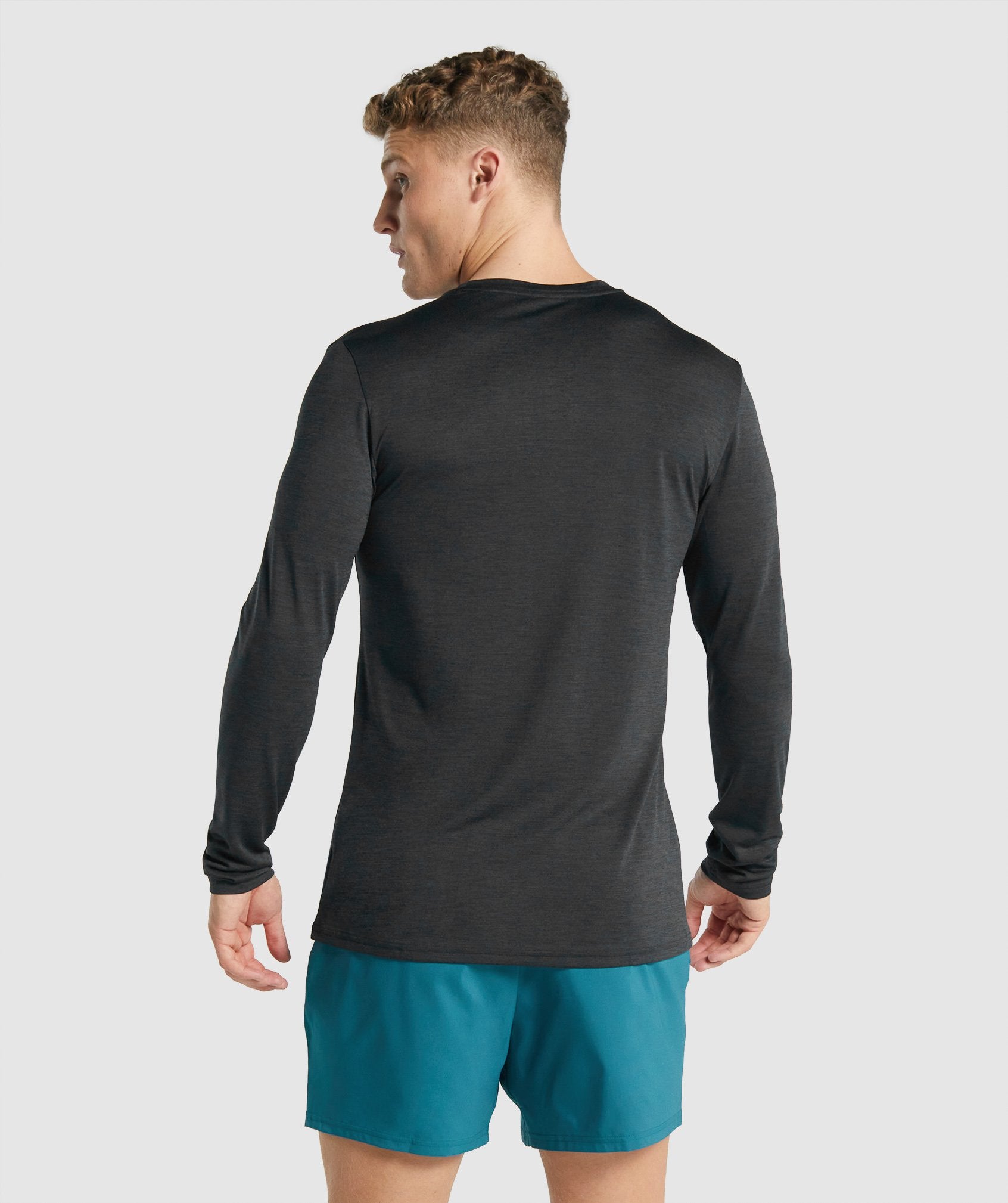 Arrival Marl Long Sleeve T-Shirt in Black Marl - view 2